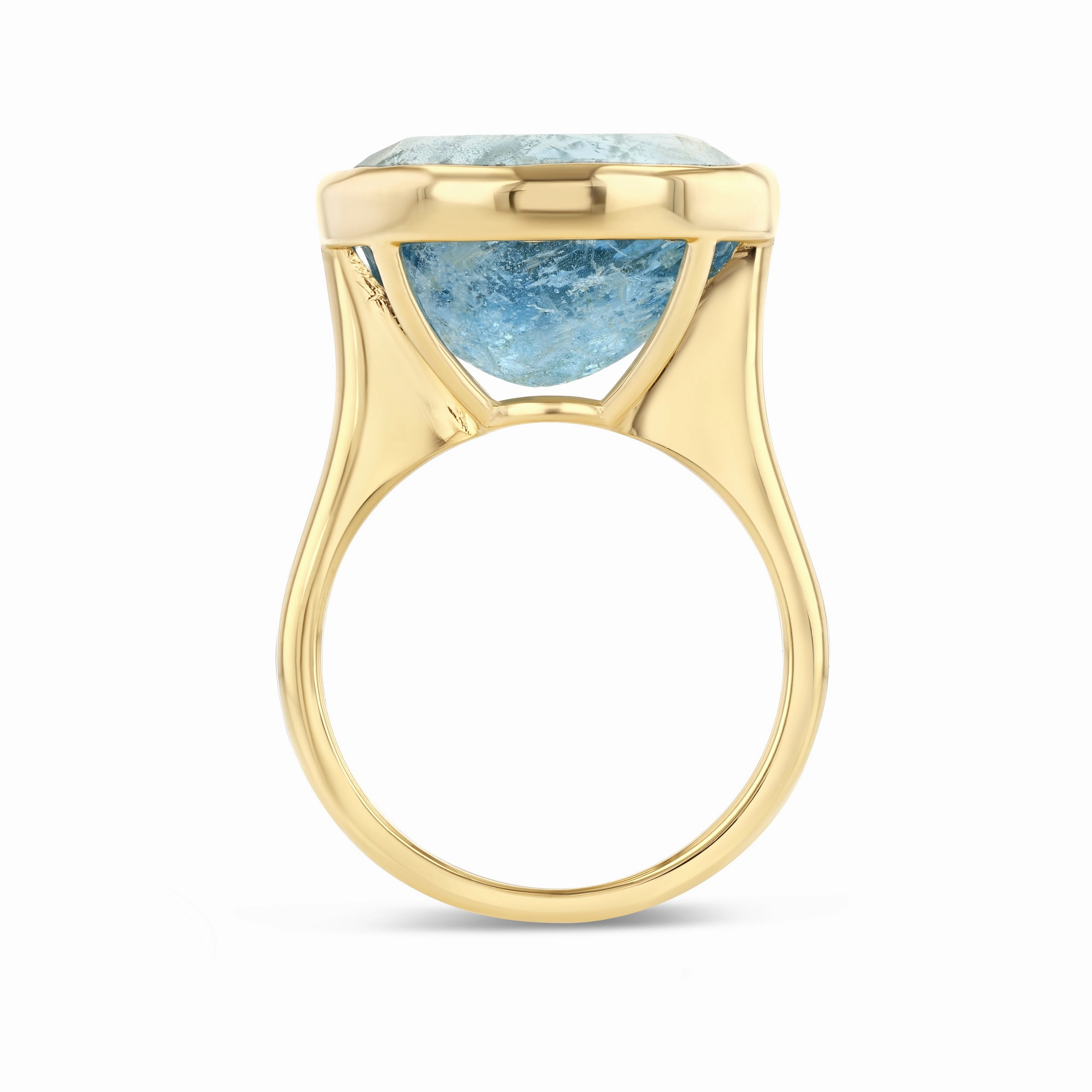 AQUAMARINE BEZEL SET RING