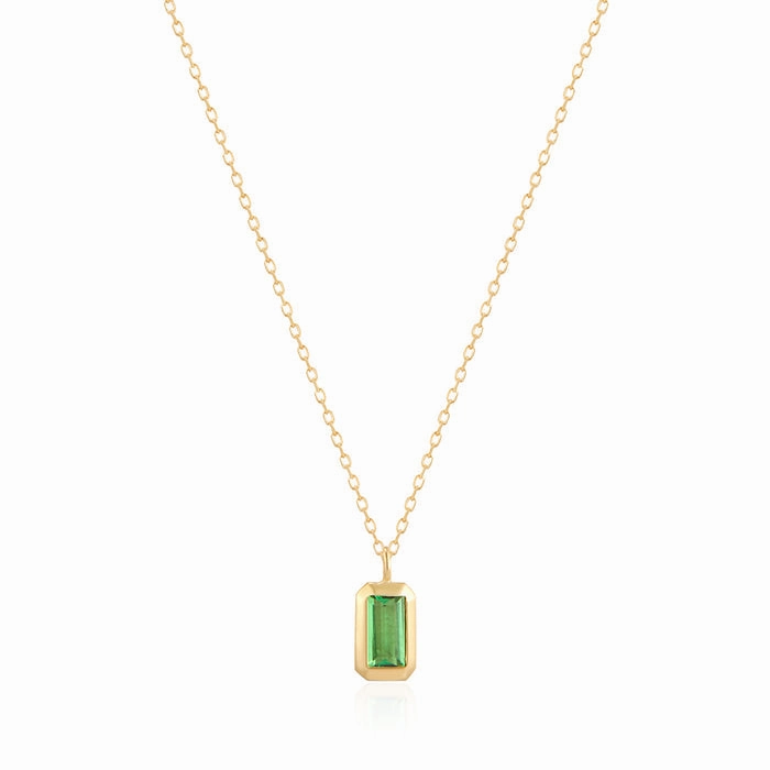 ASPEN | Tsavorite Bezel Necklace