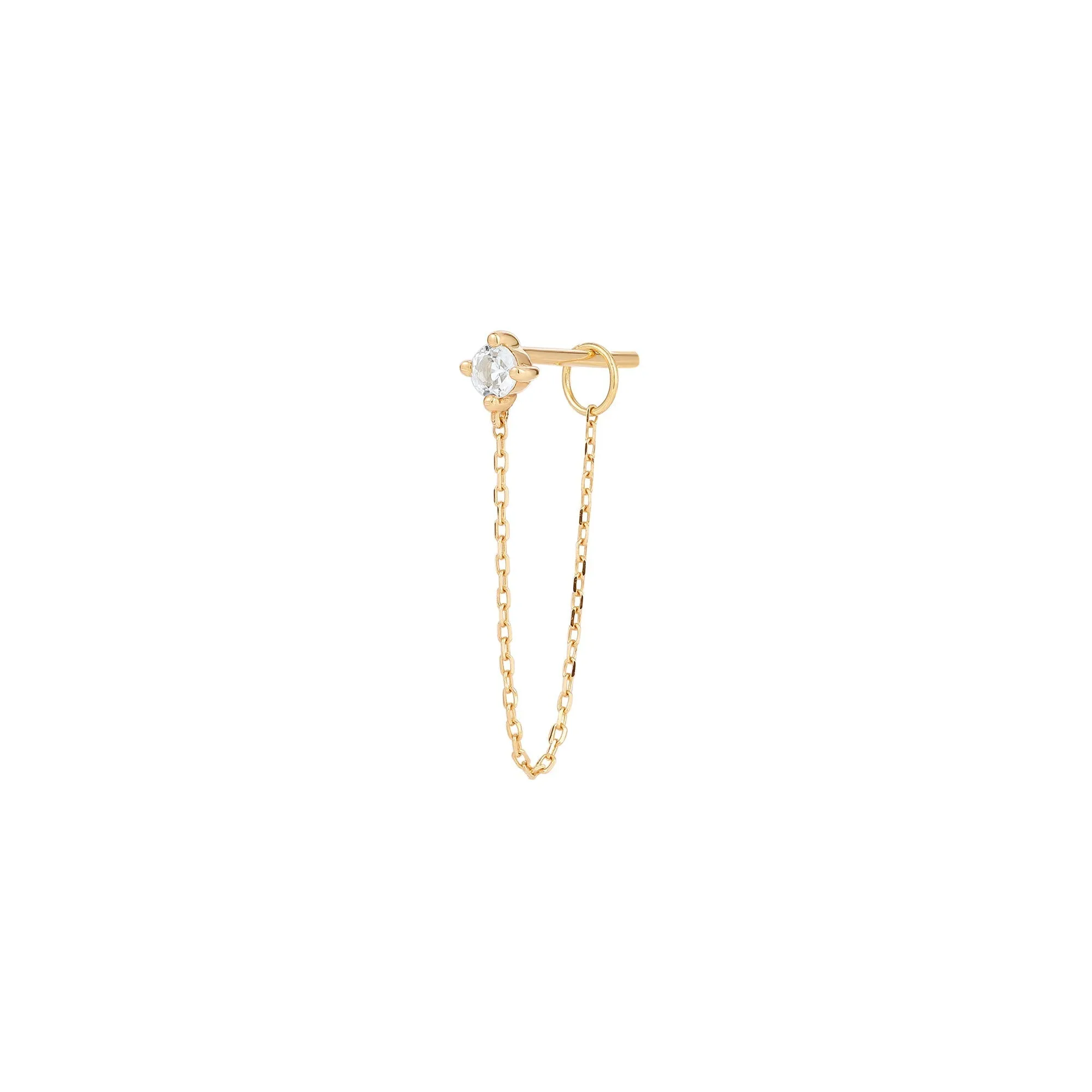 AVA | White Sapphire Chain Single Drop Earring
