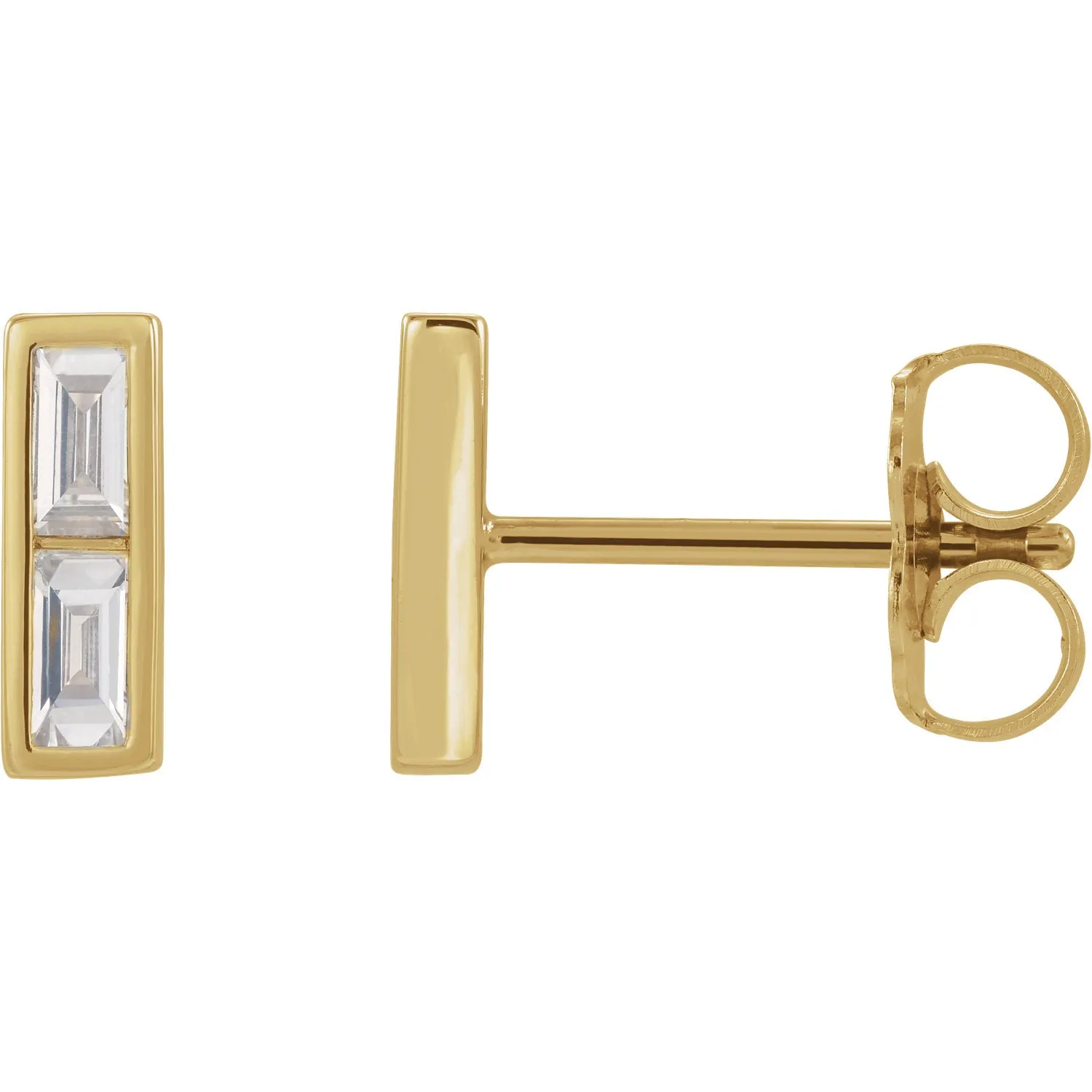 Baguette Bezel Studs