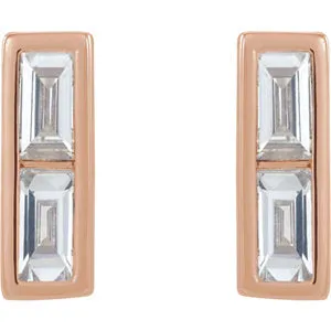 Baguette Bezel Studs