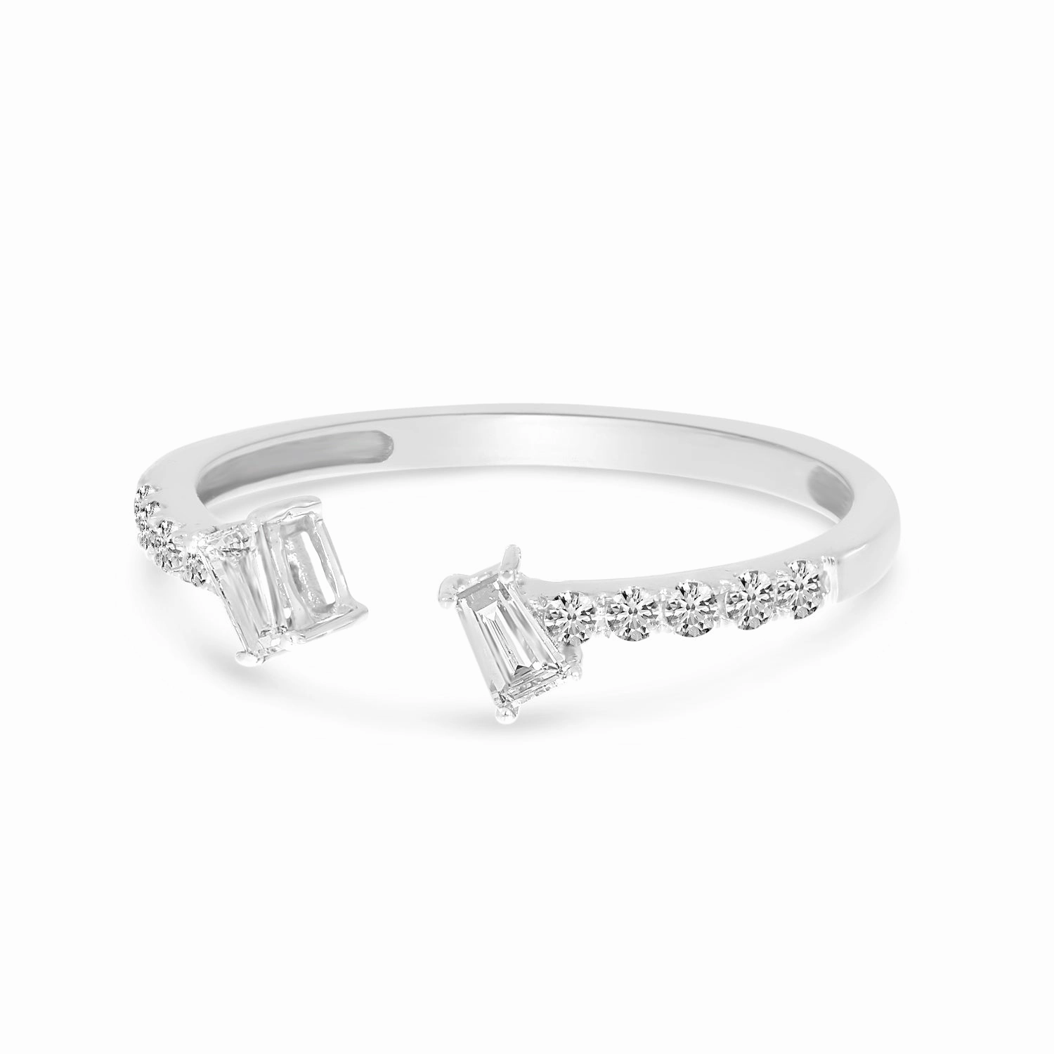 Baguette Diamond Bypass Ring