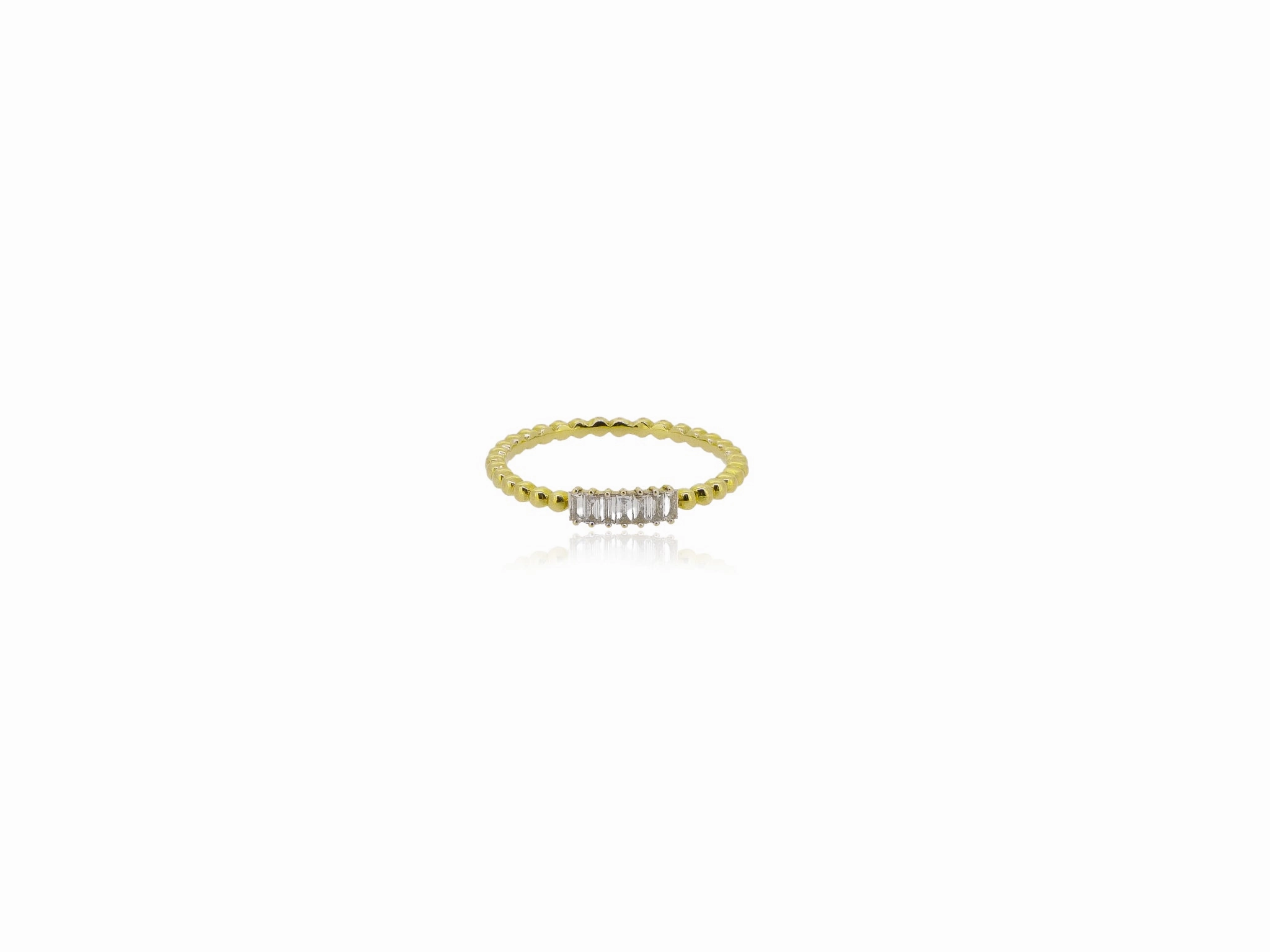 Bead Baguette Stacker Ring