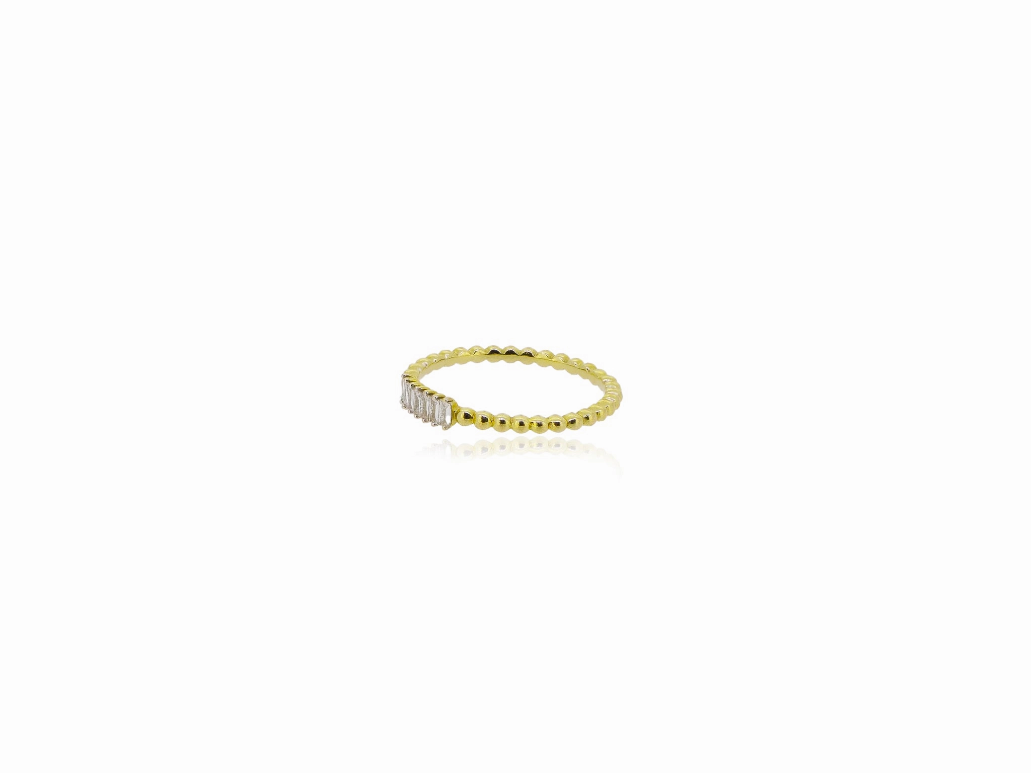 Bead Baguette Stacker Ring