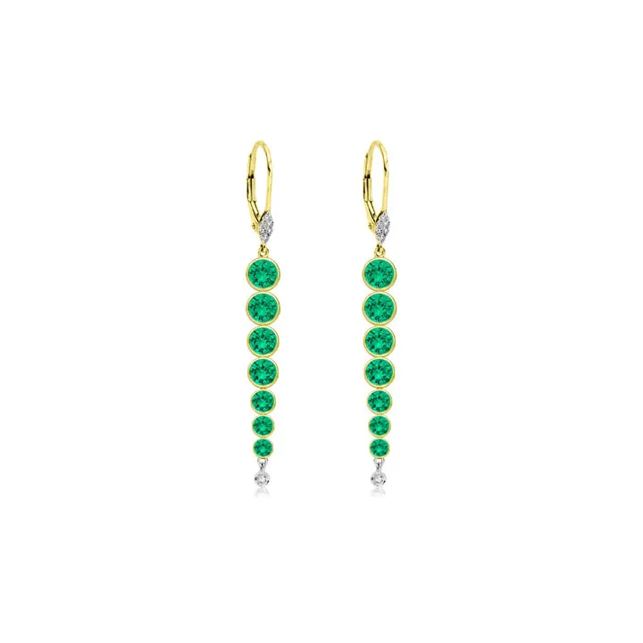 Bezel Set Emerald Earrings
