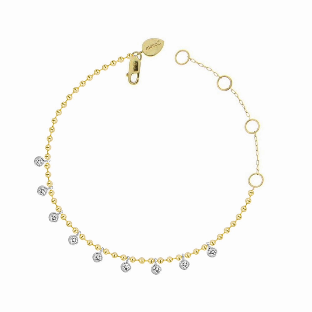Bezel Diamond Spot Chain Bracelet
