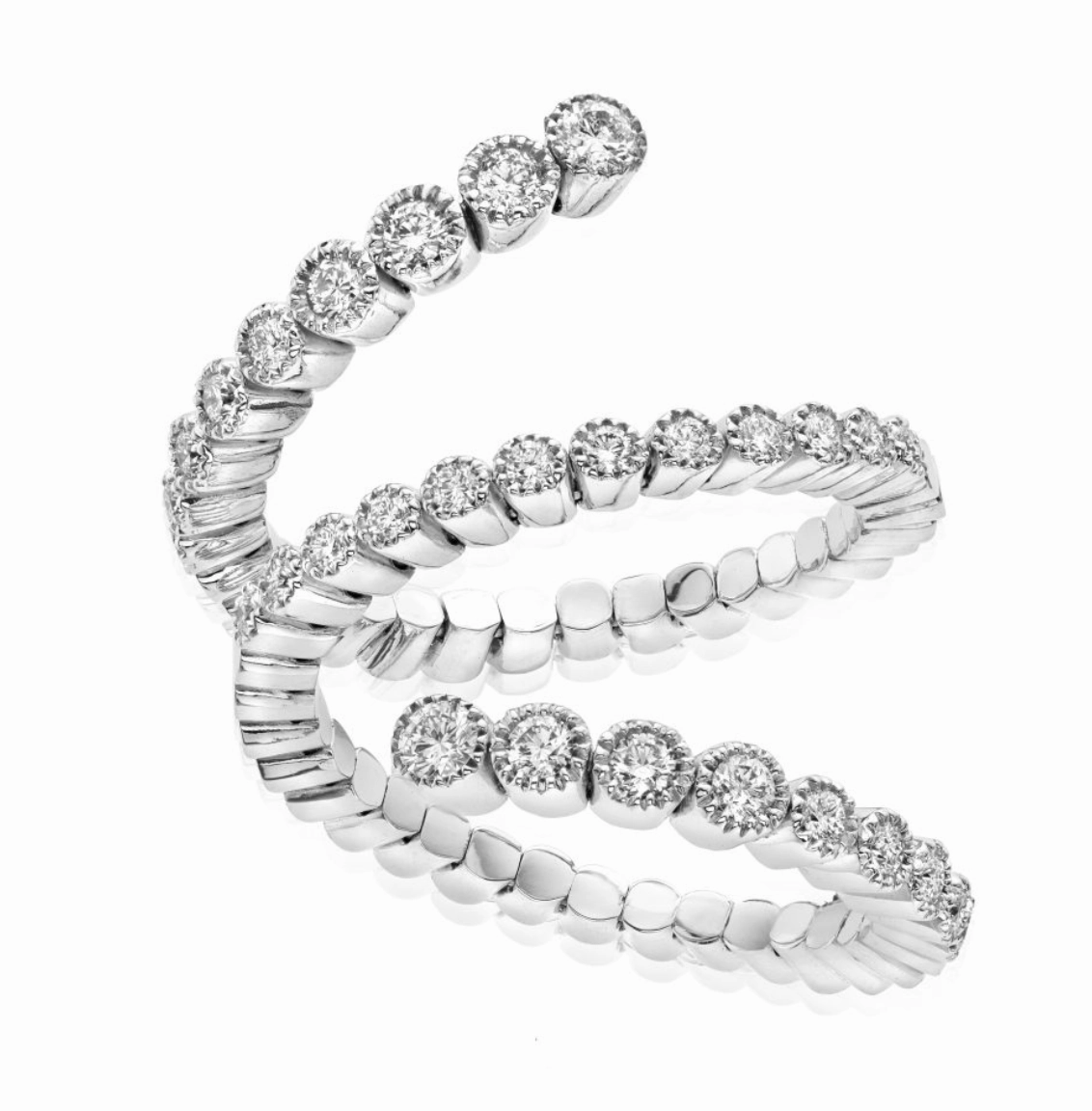 Bezel Set Spiral Spryngs Ring