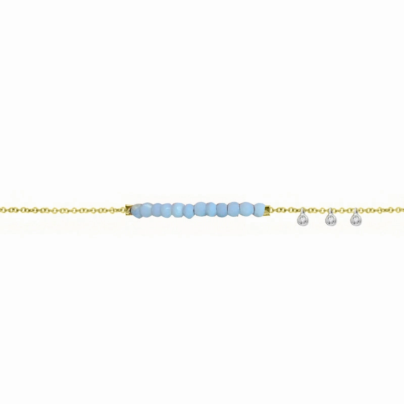 Blue Opal Bead Bracelet