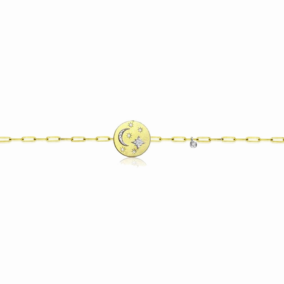 Celestial Medal Paperclip Bracelet