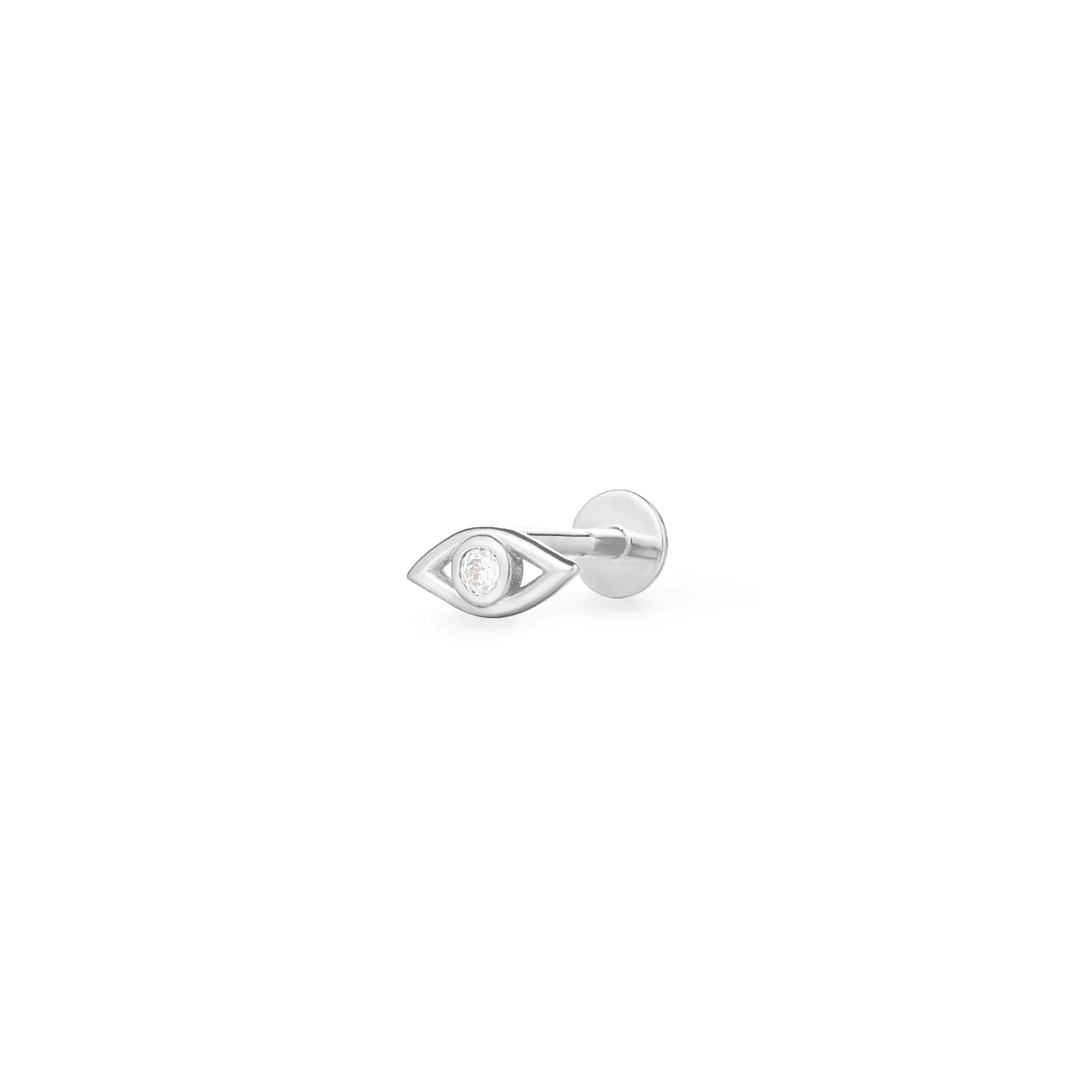 CHARLOTTE | Diamond Evil Eye Single Piercing Earring