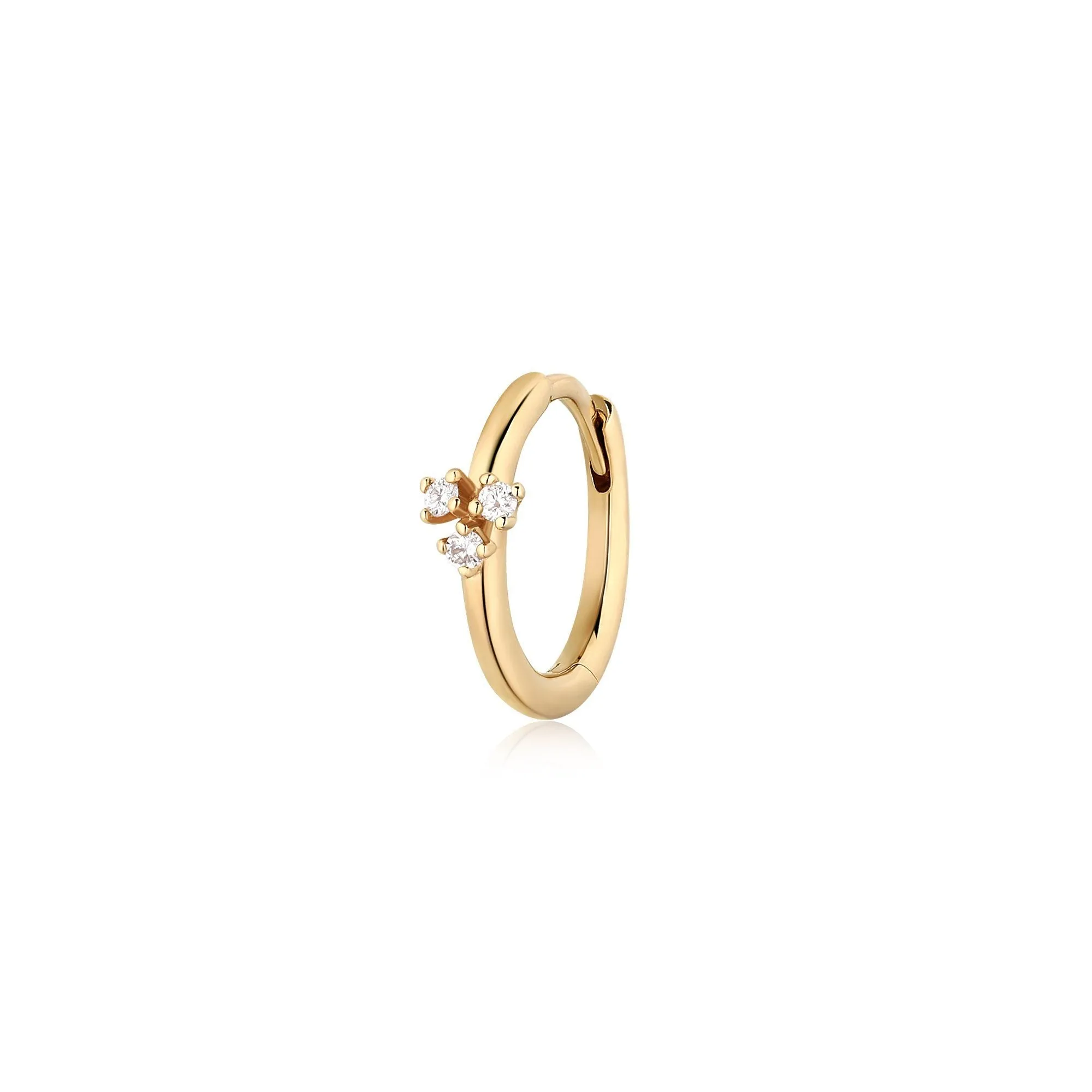 CLOVER |Single Diamond Huggie Hoop