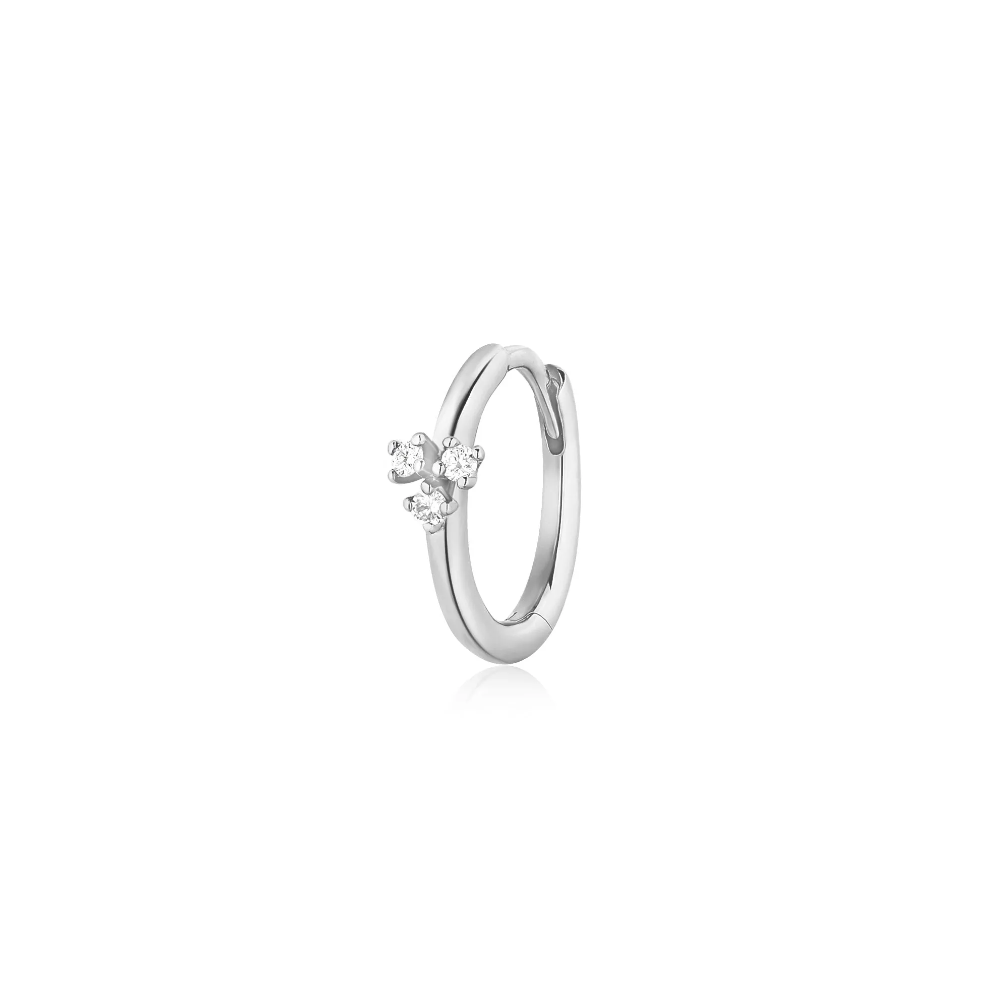 CLOVER |Single Diamond Huggie Hoop