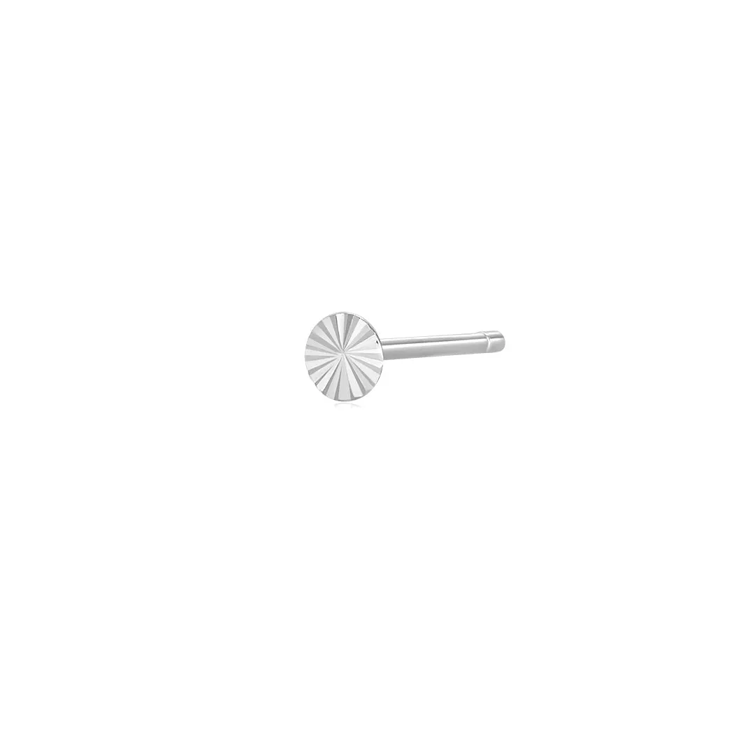 CORAL  |  Single Diamond Cut Circle Stud Earring