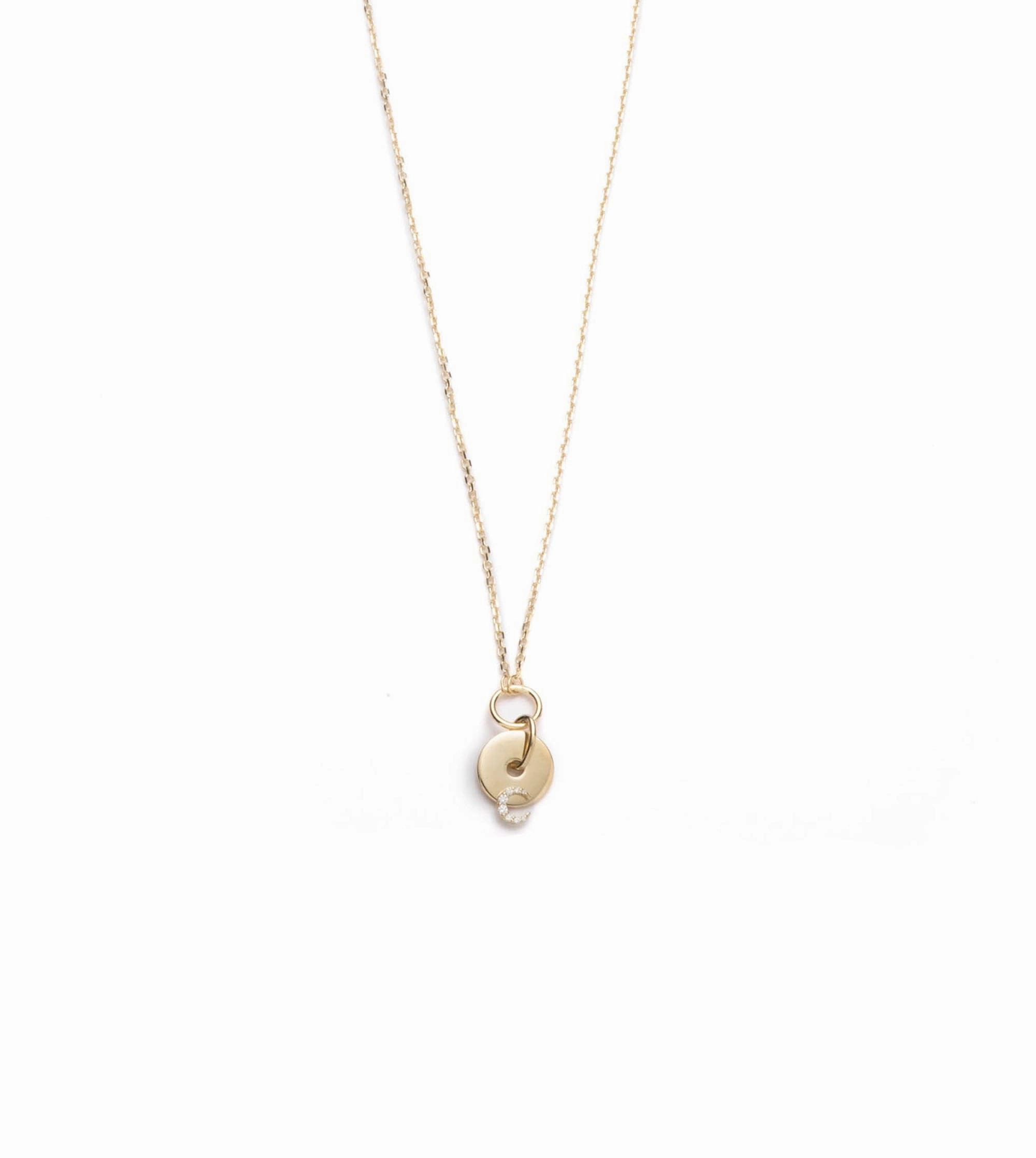 Crescent - Karma : Symbol Disk Drop Necklace