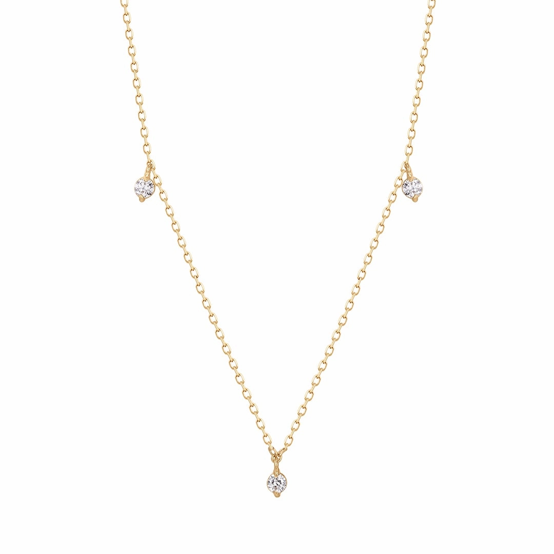 CRESSIDA | Floating Triple Diamond Necklace