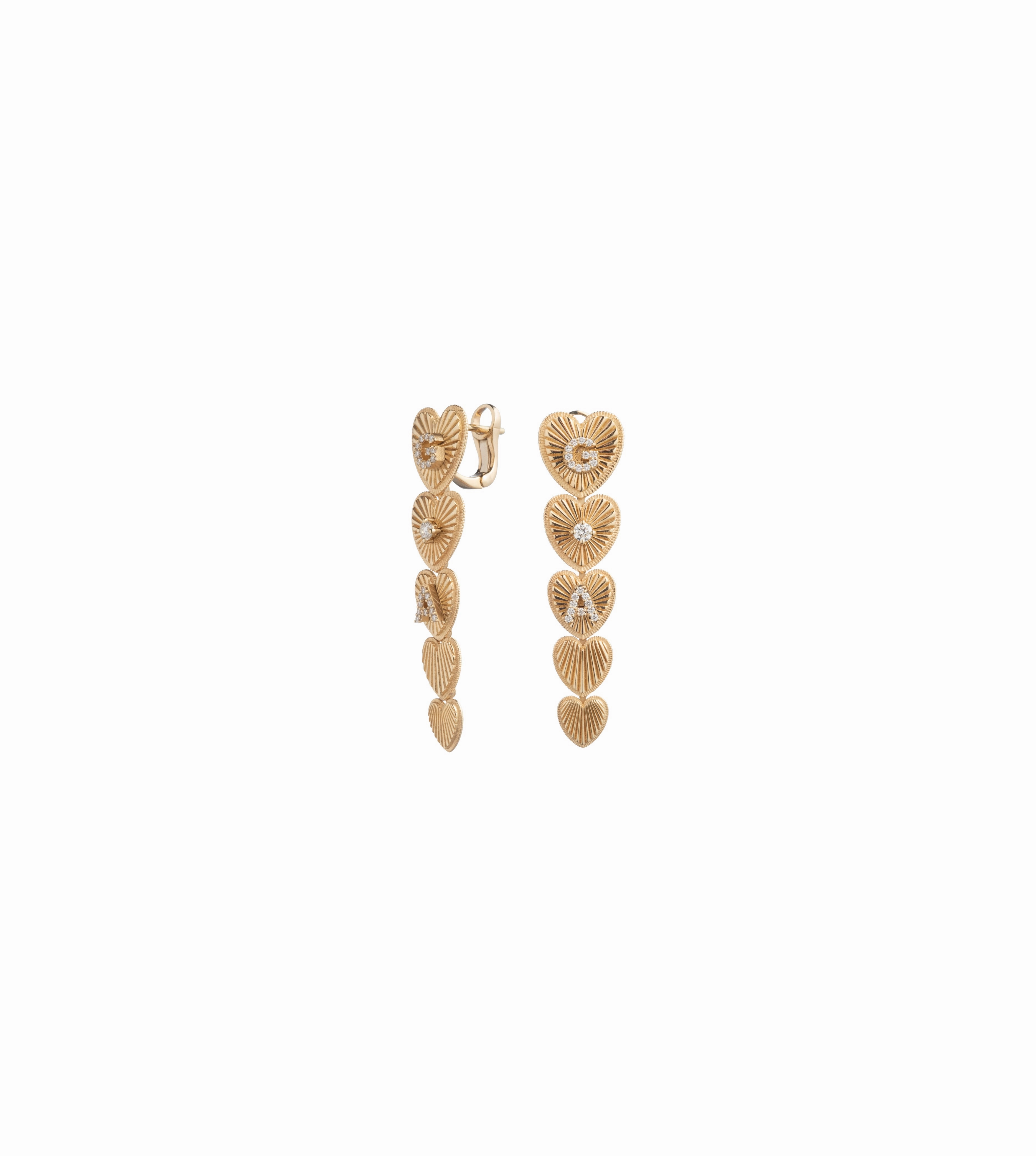 Custom Graduated Heart Token Earring