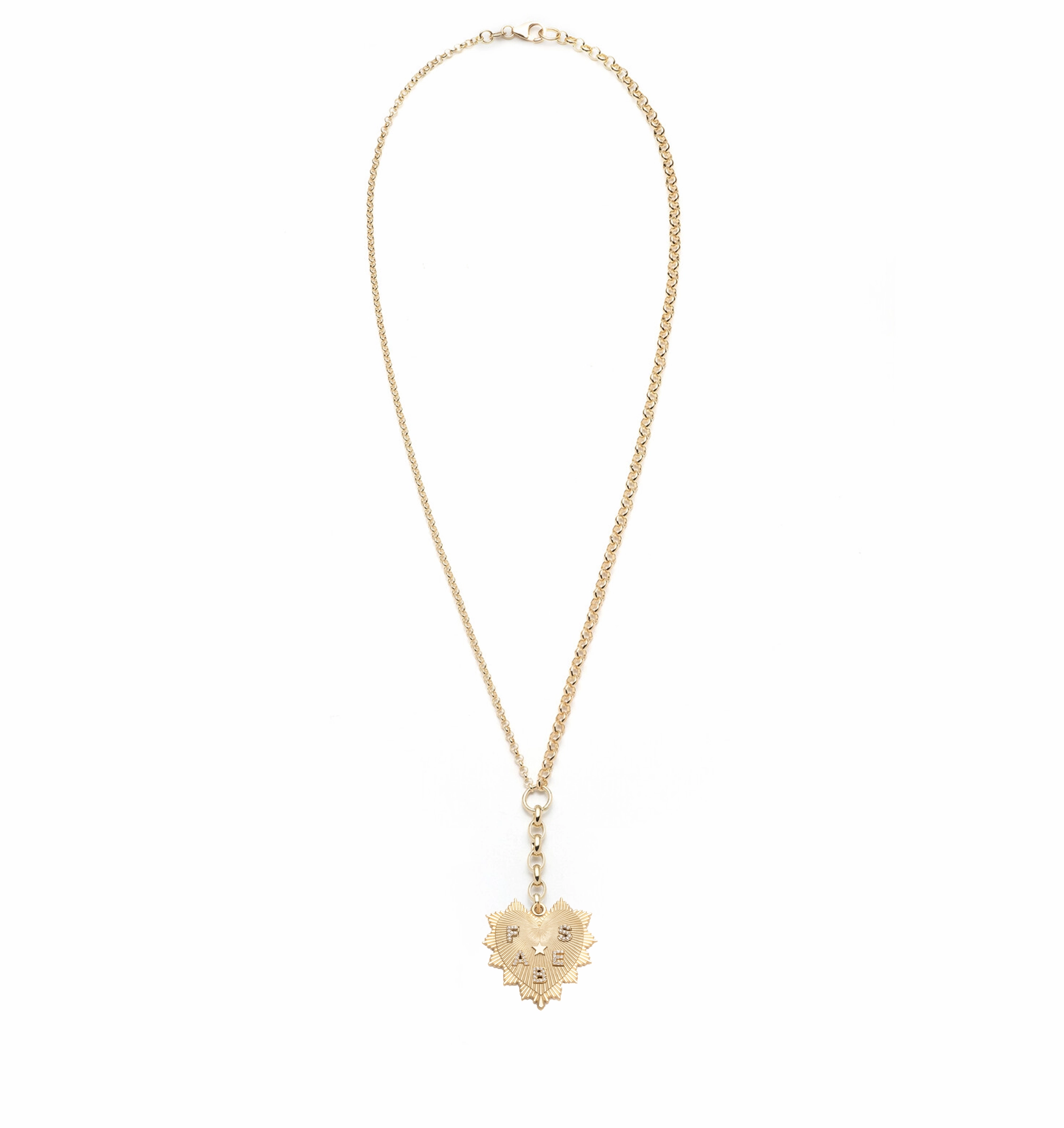 Custom Oversized Love Token : Medium Mixed Belcher Extension Chain Necklace