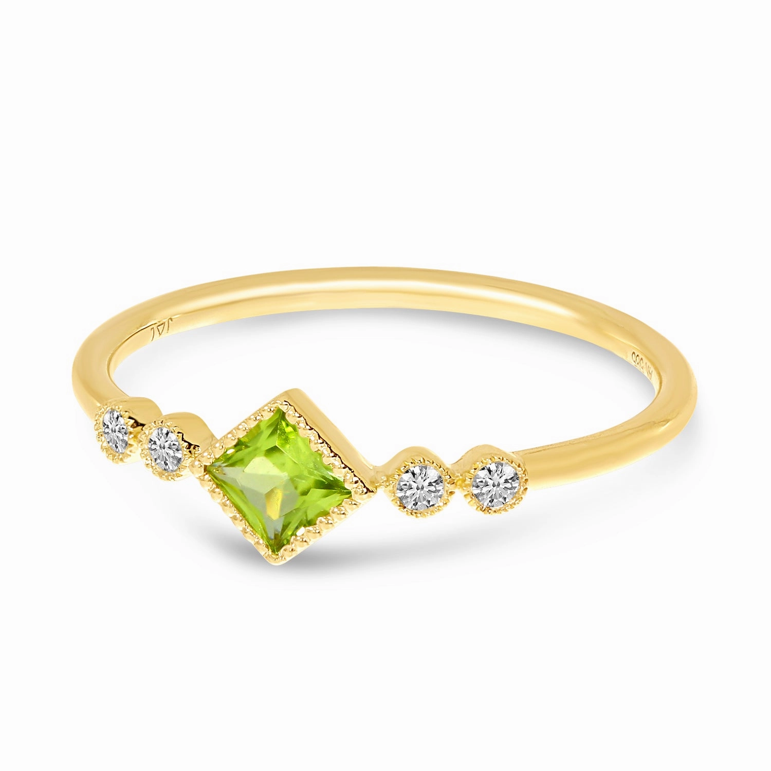 Dainty Diamond & Princess Cut Ring