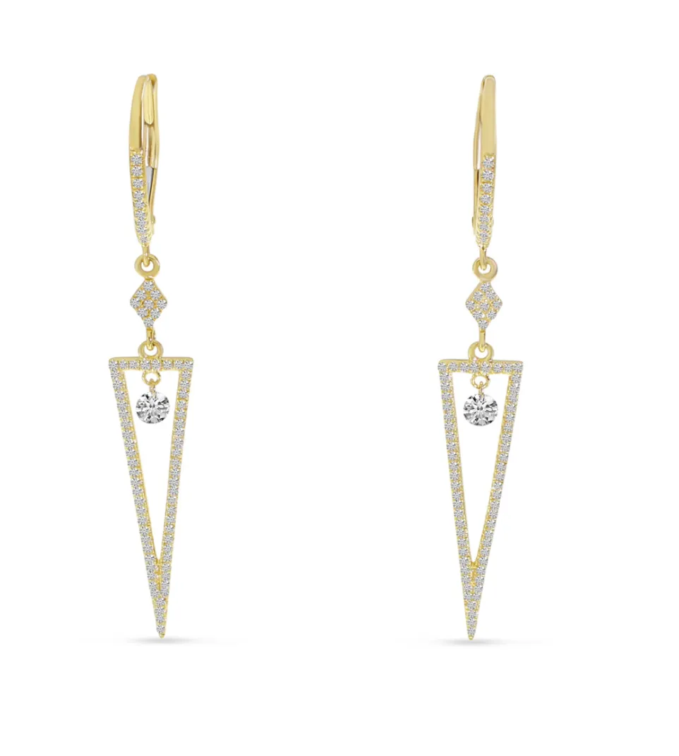 Dashing Diamonds Triangle Earrings