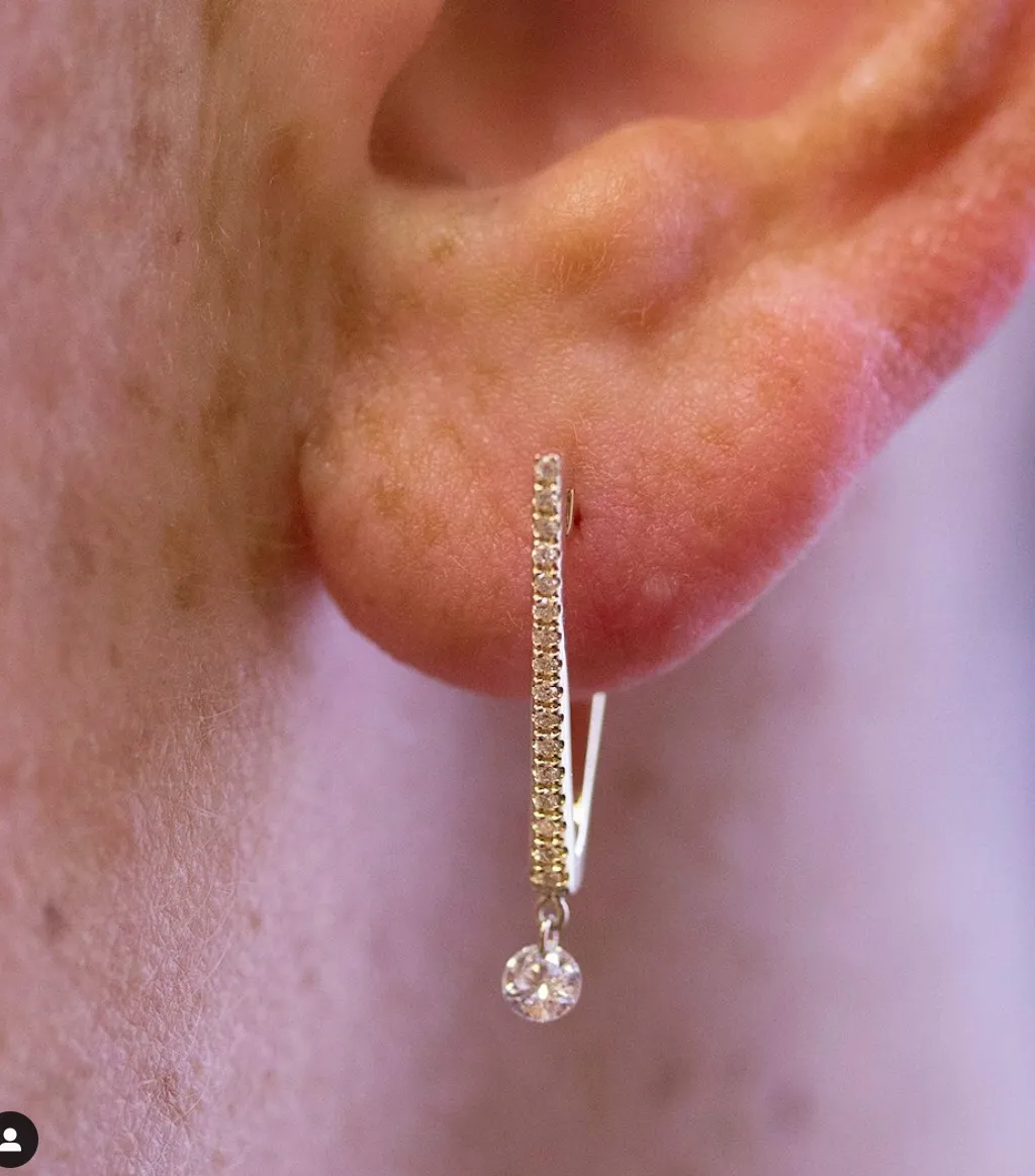 Dashing Triangle Huggie Earrings