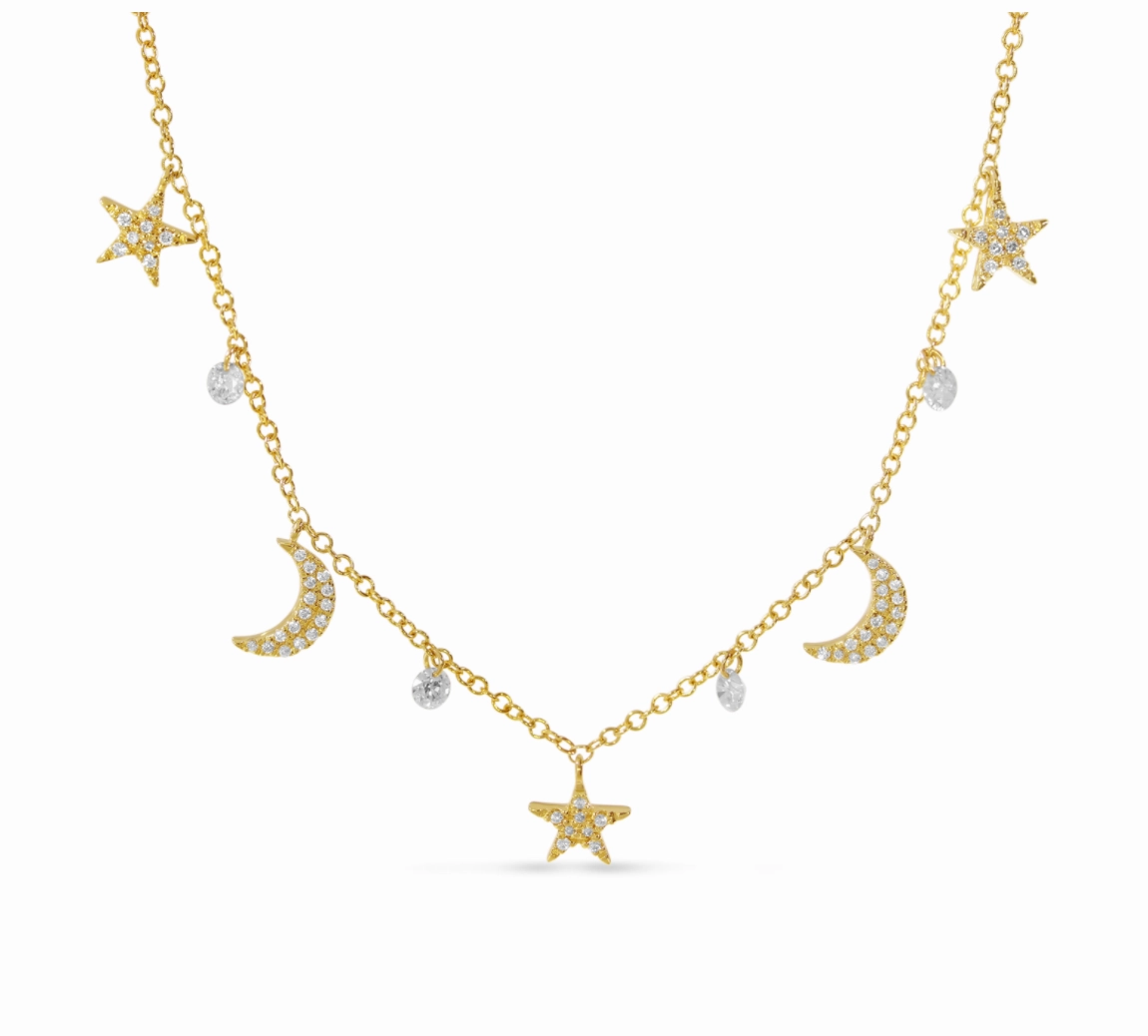 Dashing Diamonds Star & Moon Necklace
