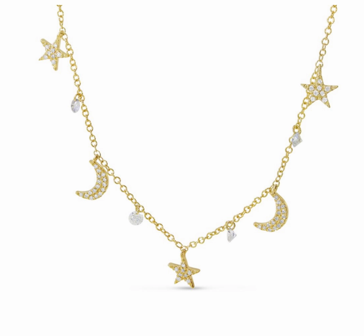 Dashing Diamonds Star & Moon Necklace