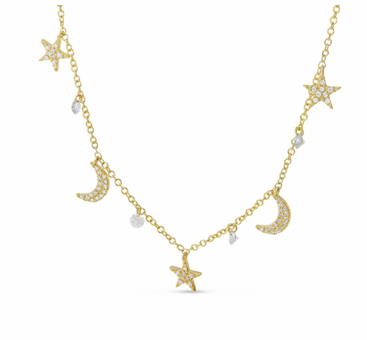 Dashing Diamonds Star & Moon Necklace