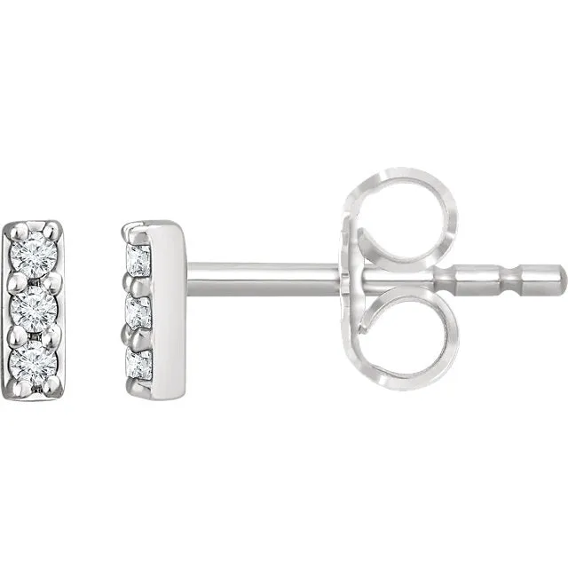 Diamond Bar Earrings