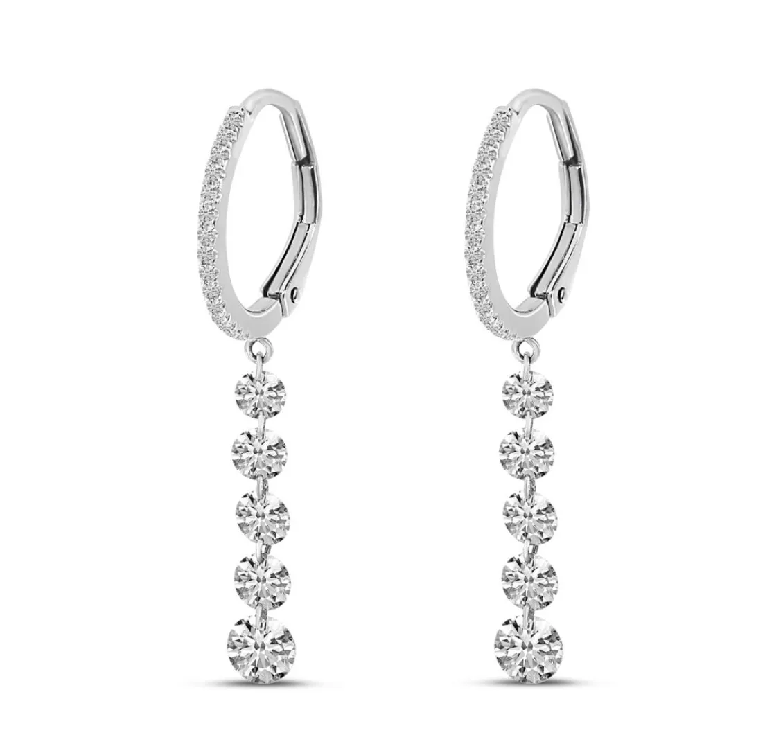 Diamond Huggie with 5 Graduated Diamonds