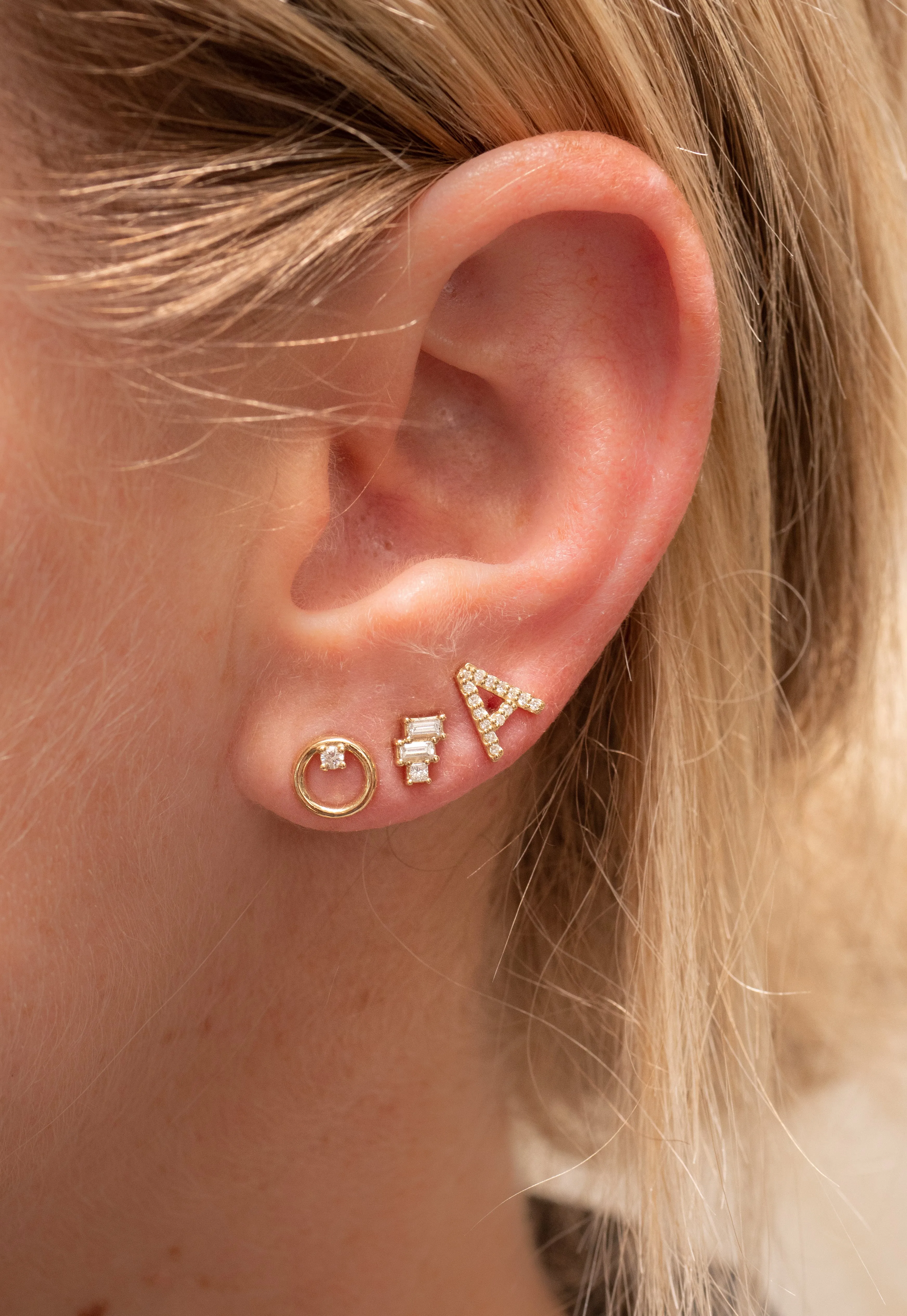 Diamond Initial Earring