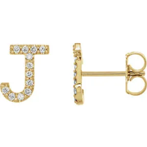 Diamond Initial Earring