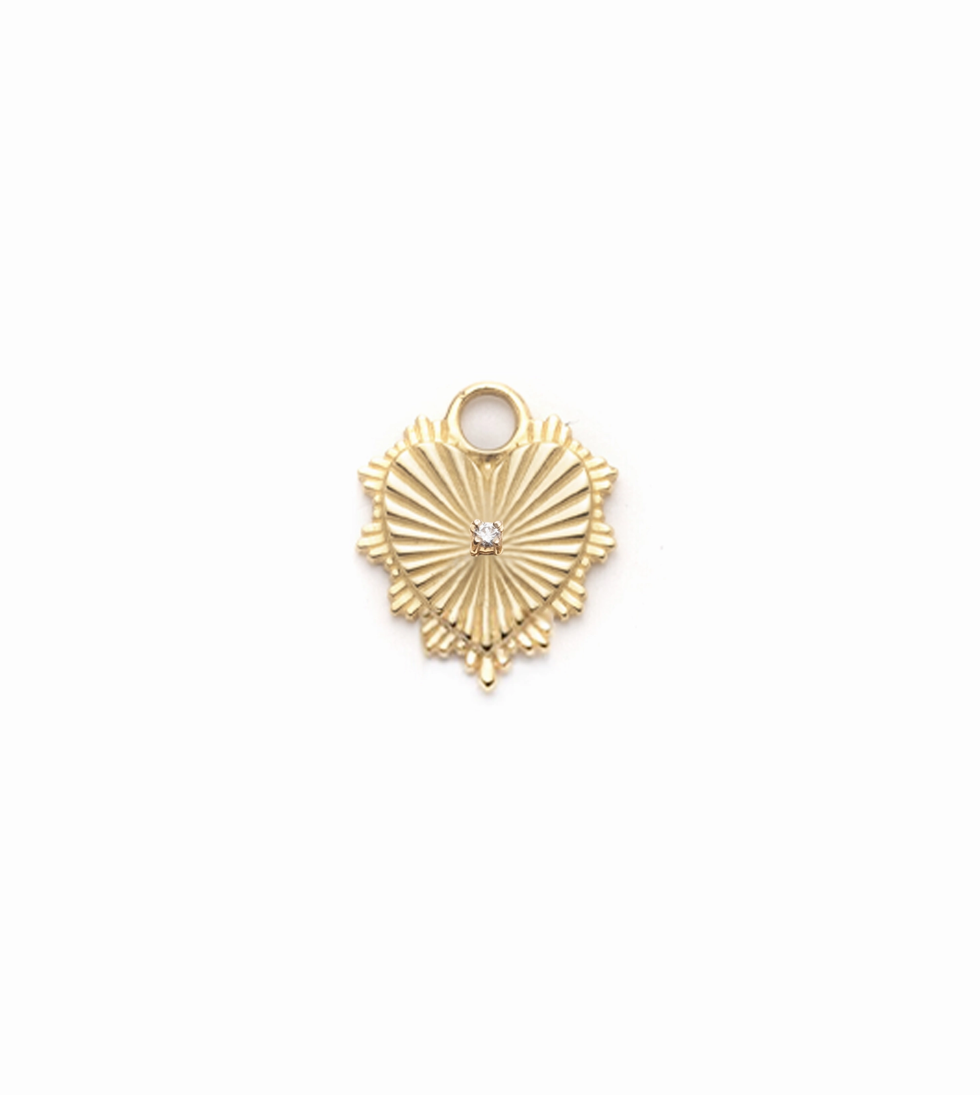 Diamond Center Heart : Miniature Medallion