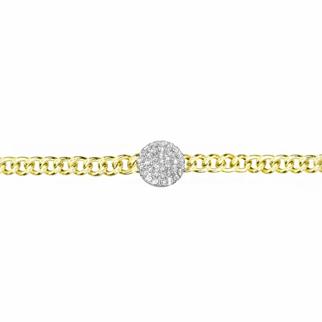 Diamond Disk Chain Bracelet