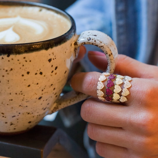 Diamond Heart Eternity Band