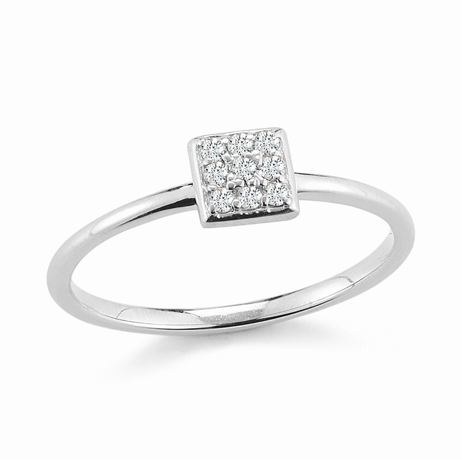 Diamond Pave Square Ring