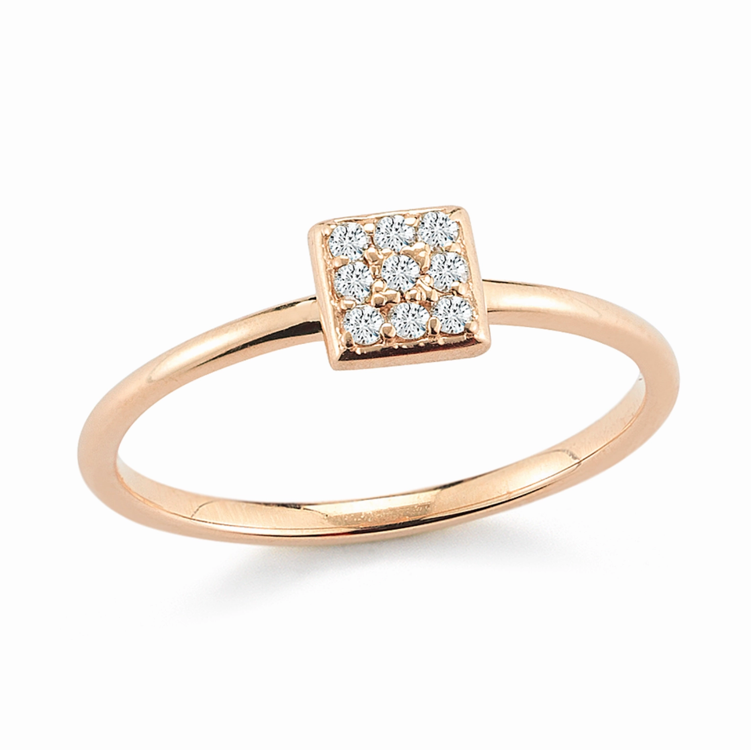 Diamond Pave Square Ring
