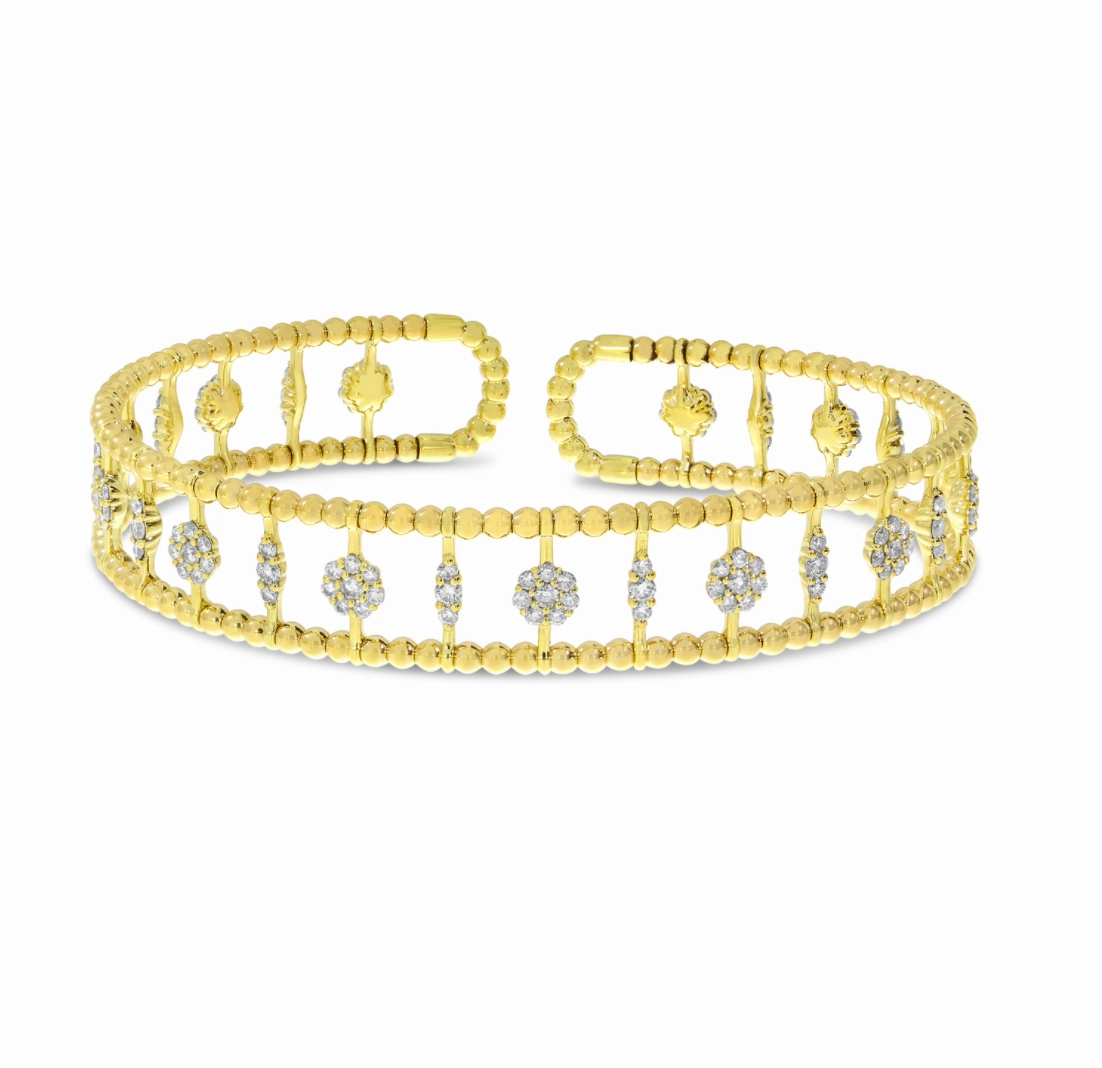 Double Row Shapes Diamond Cuff