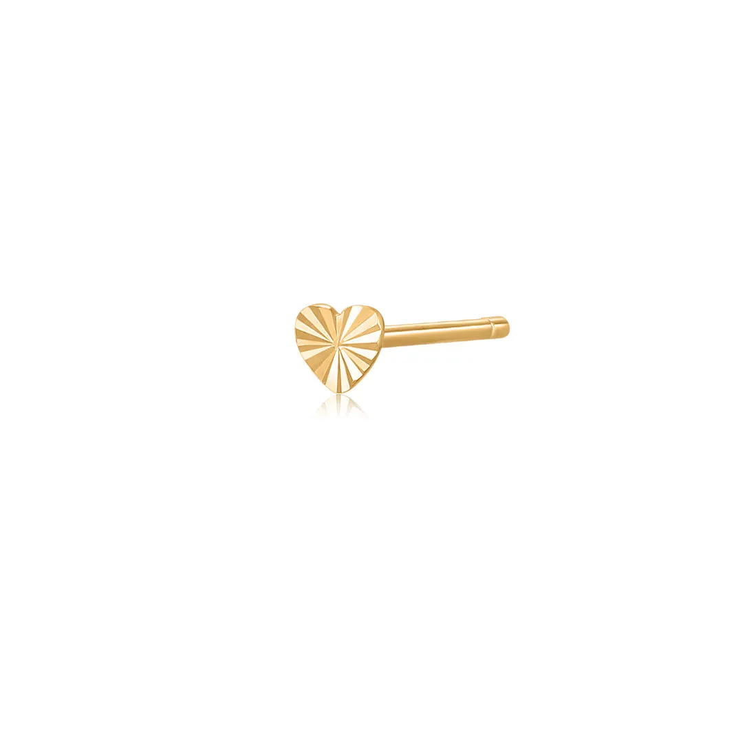 DYLAN  |  Single Diamond Cut Heart Stud Earring