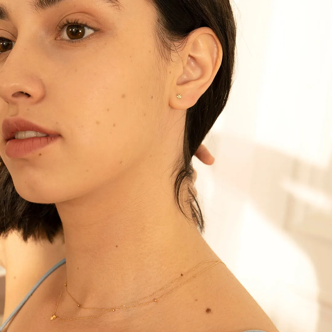 DYLAN  |  Single Diamond Cut Heart Stud Earring