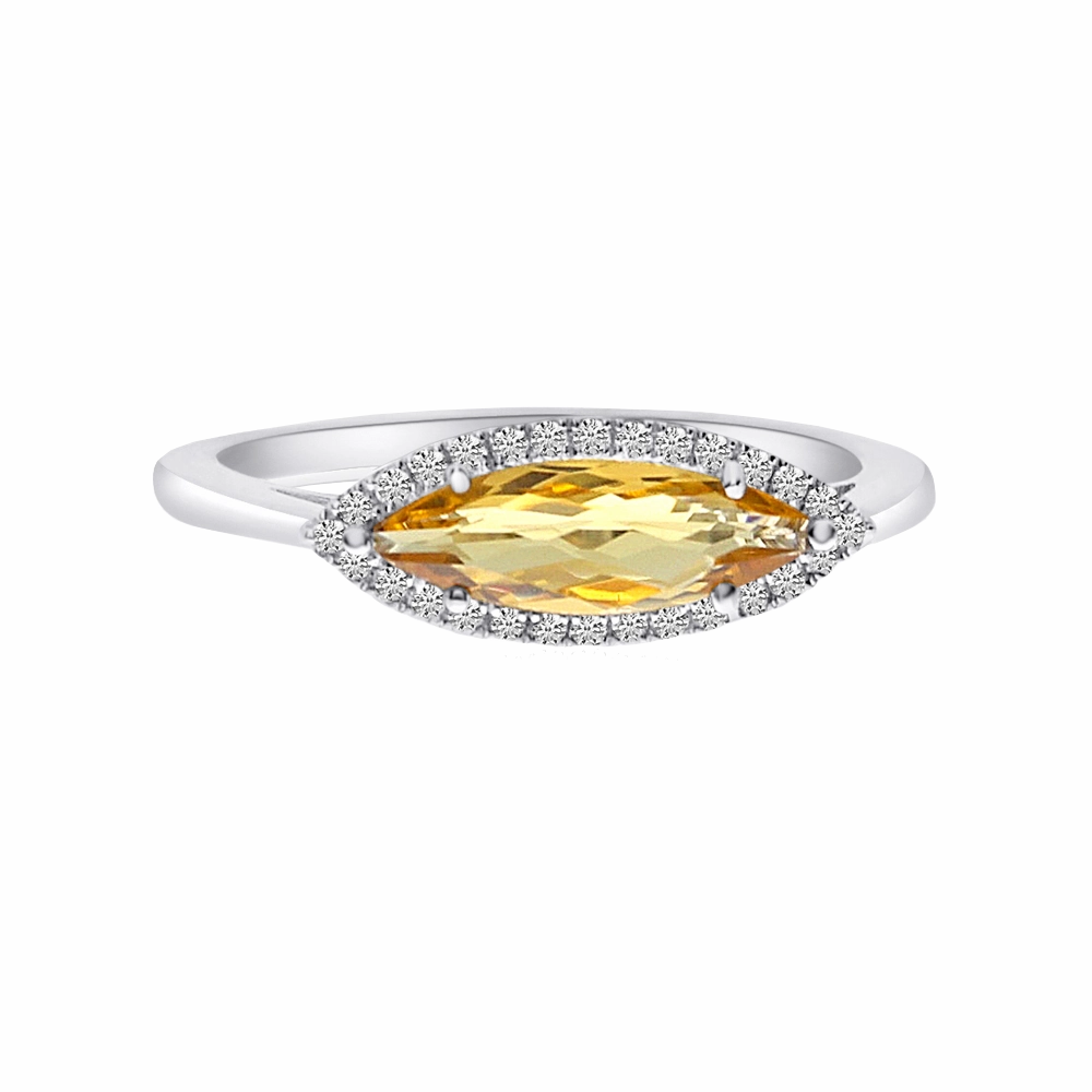 East-West Citrin Halo