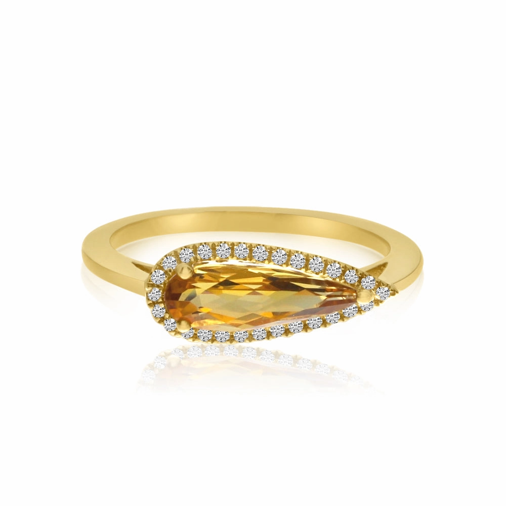 East-West Citrine Halo