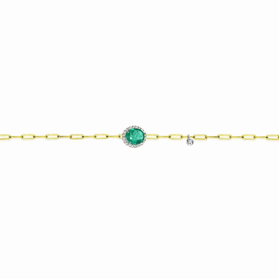 Emerald Paperclip Bracelet