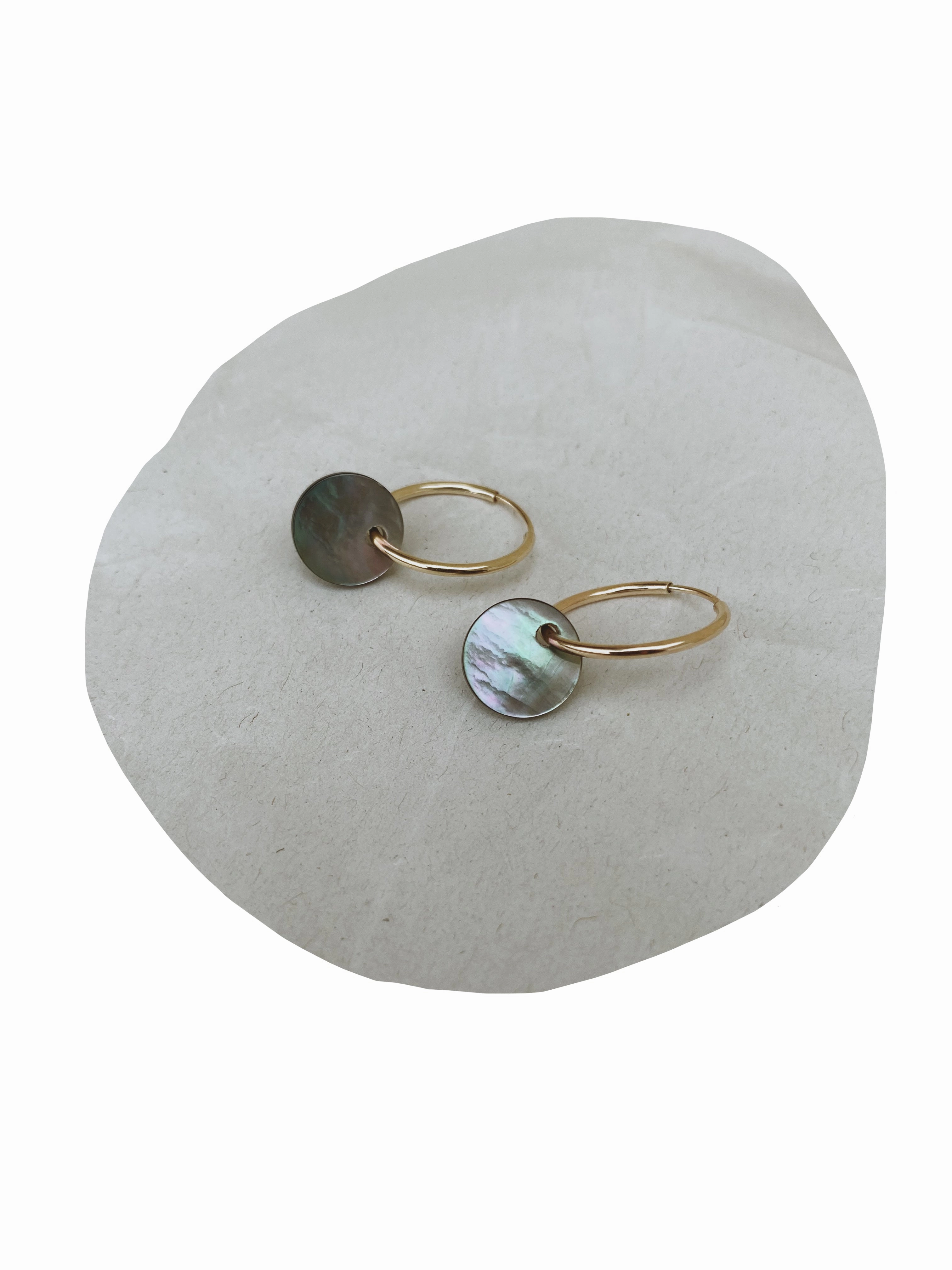 Essence Hoop- Black Mother of Pearls