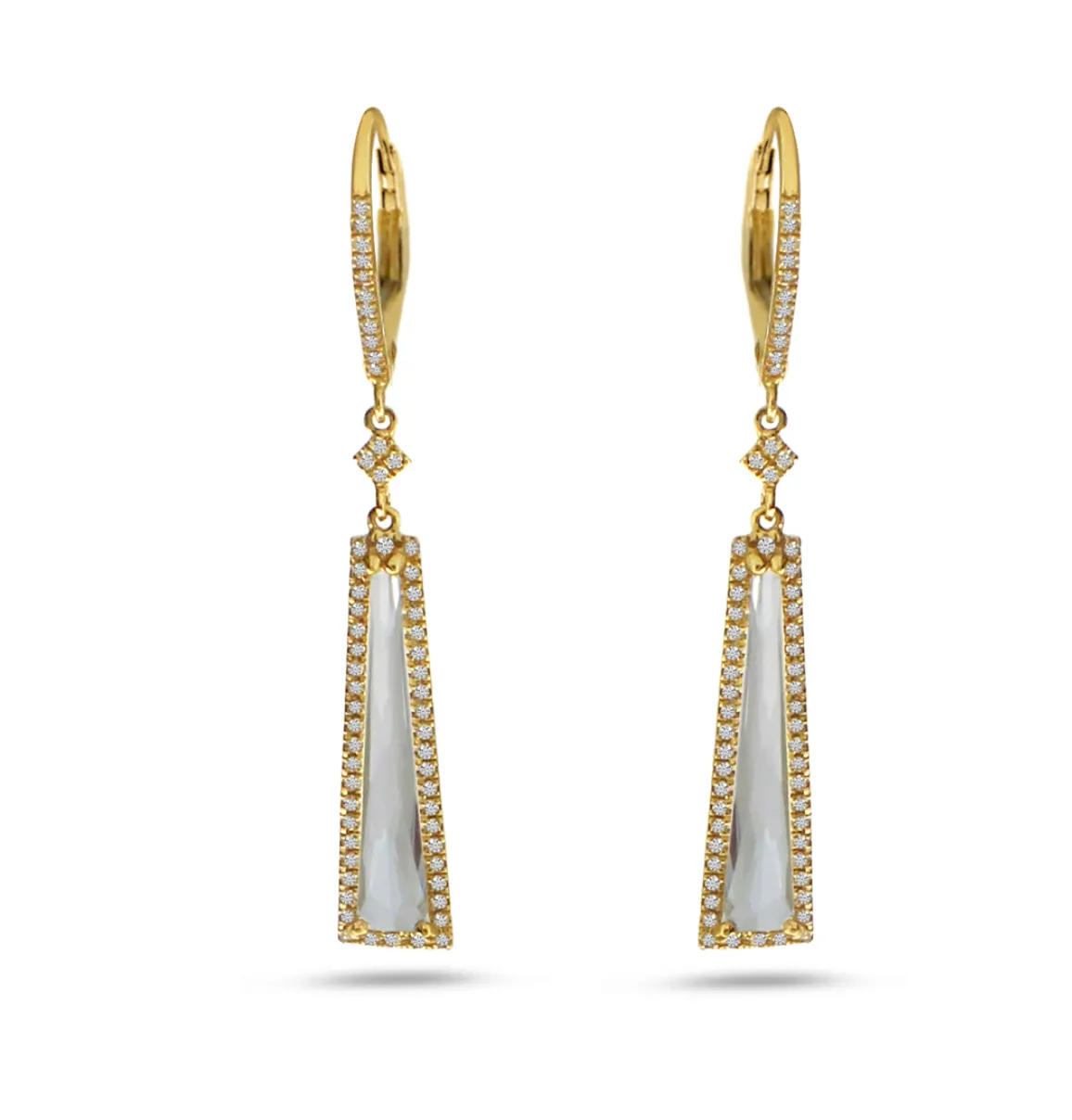 Fancy Cut Baguette Topaz Earrings