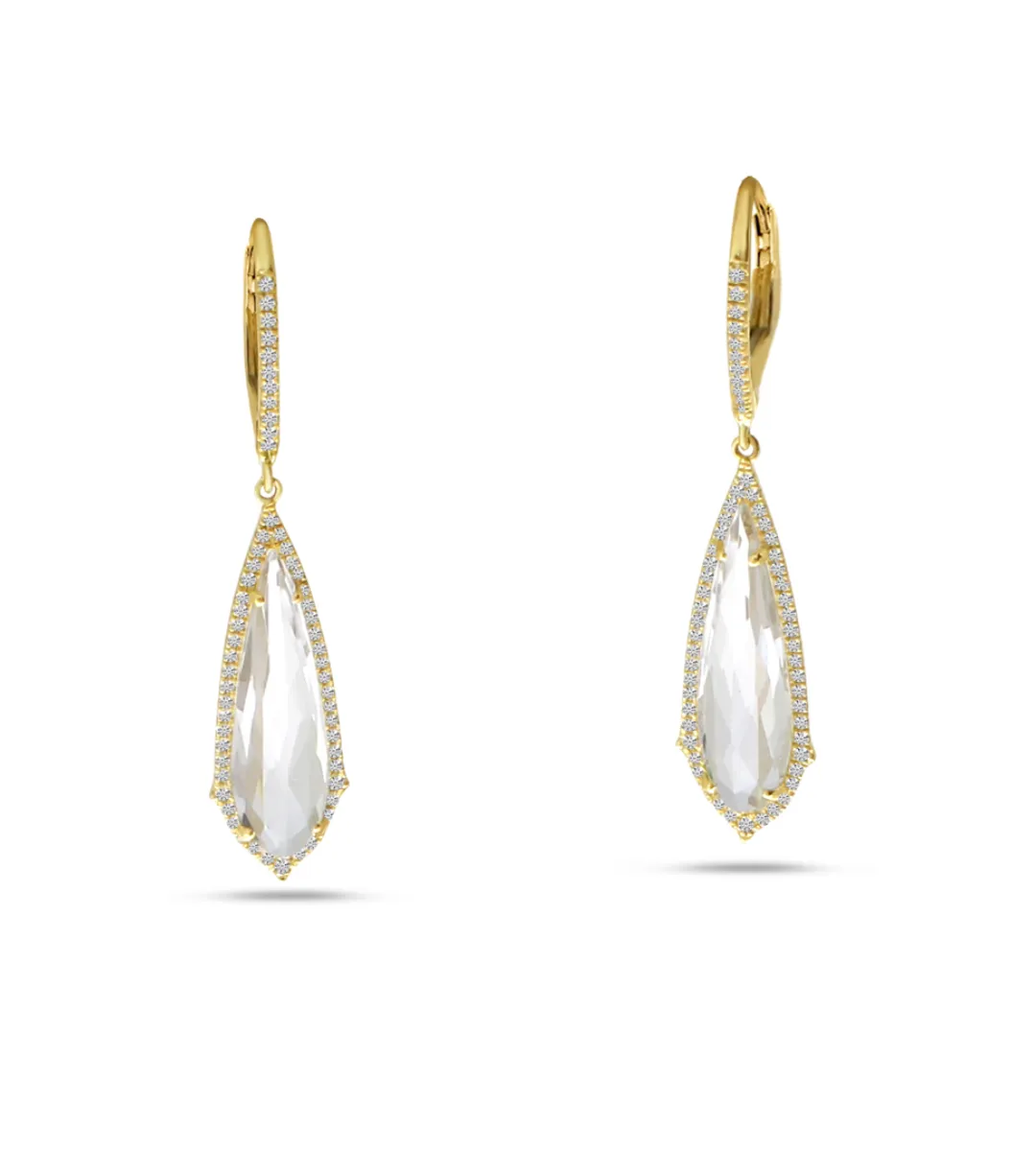 Fancy White Topaz Dangle Earrings