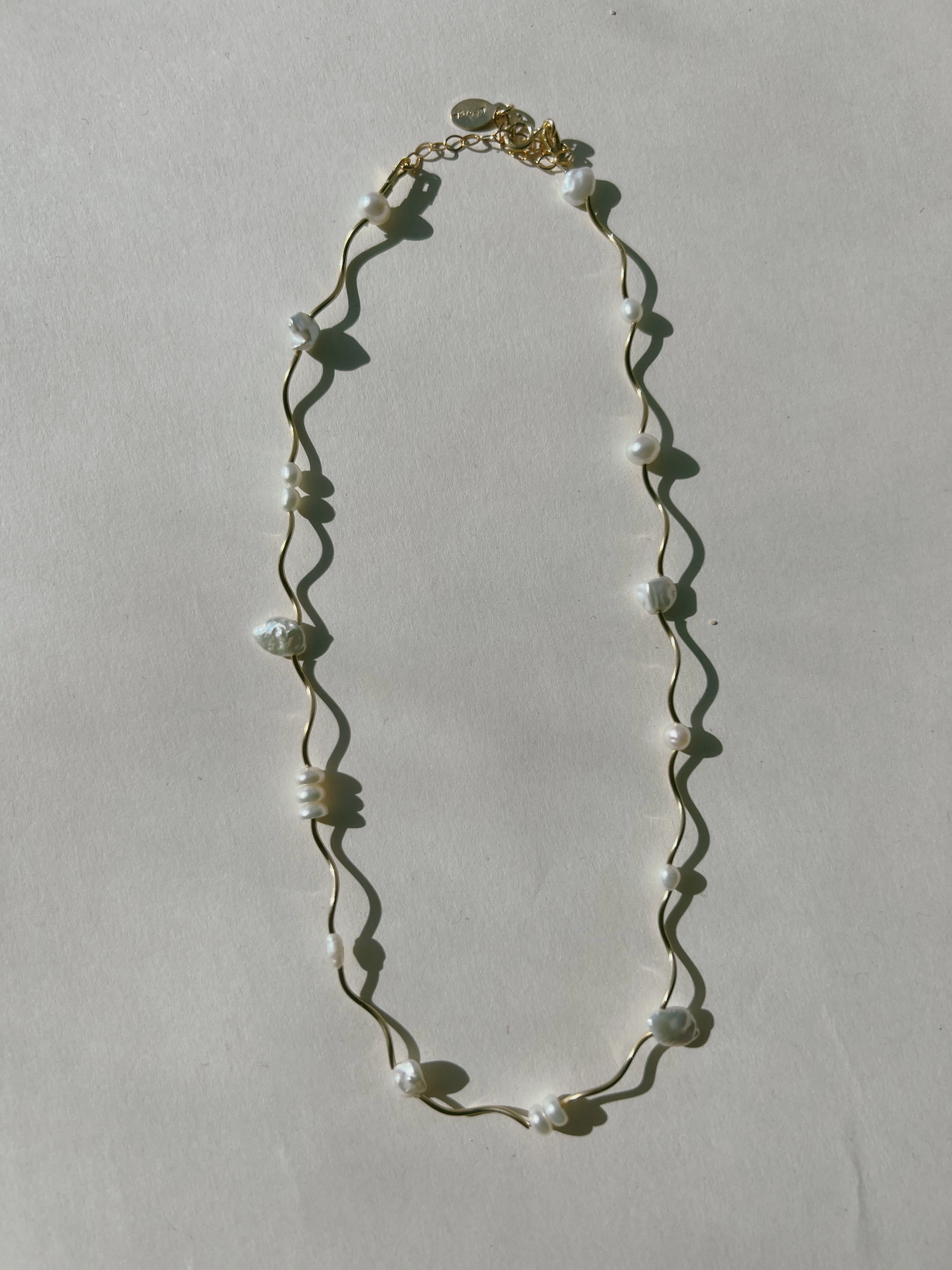 Filament Necklace- Mixed Pearls