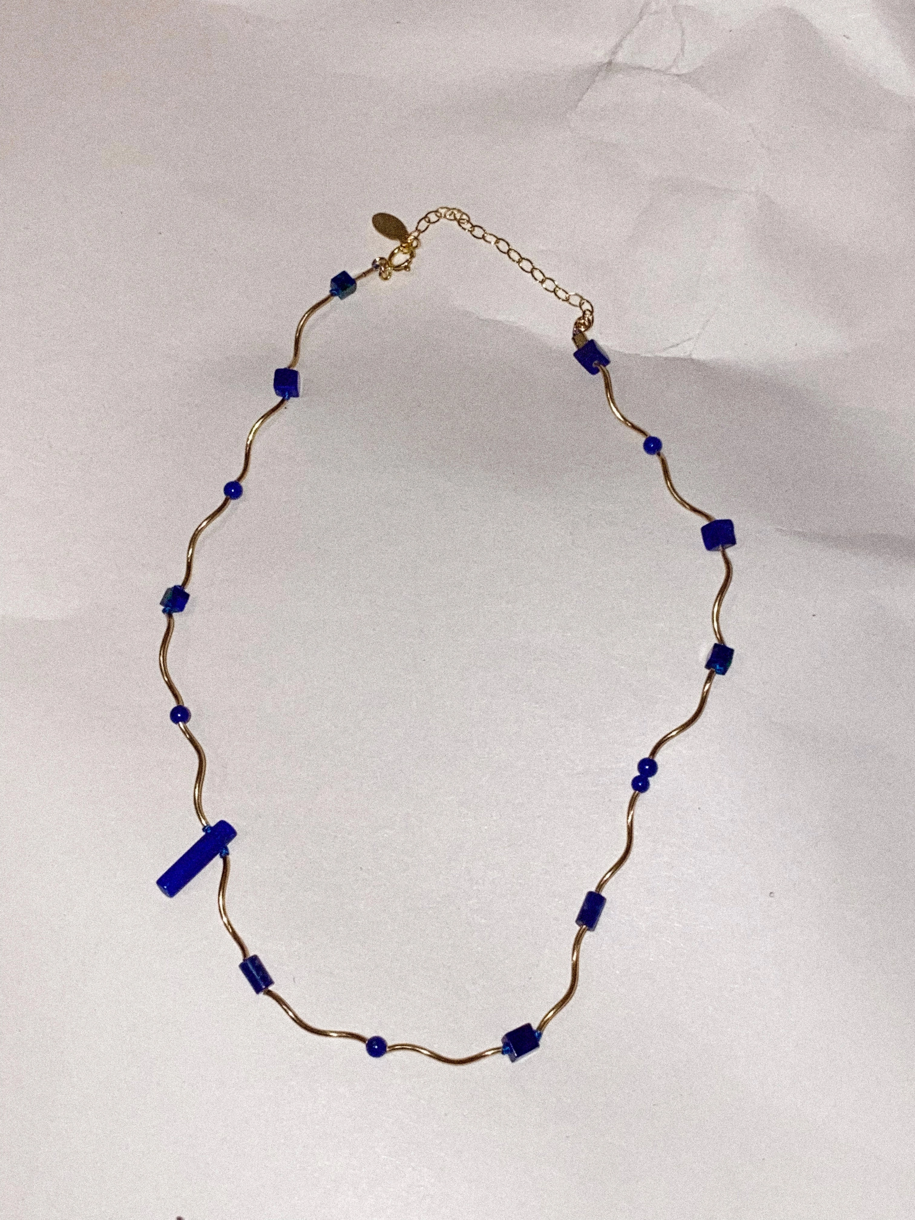 Filament Necklace- Ultramarine Monochrome