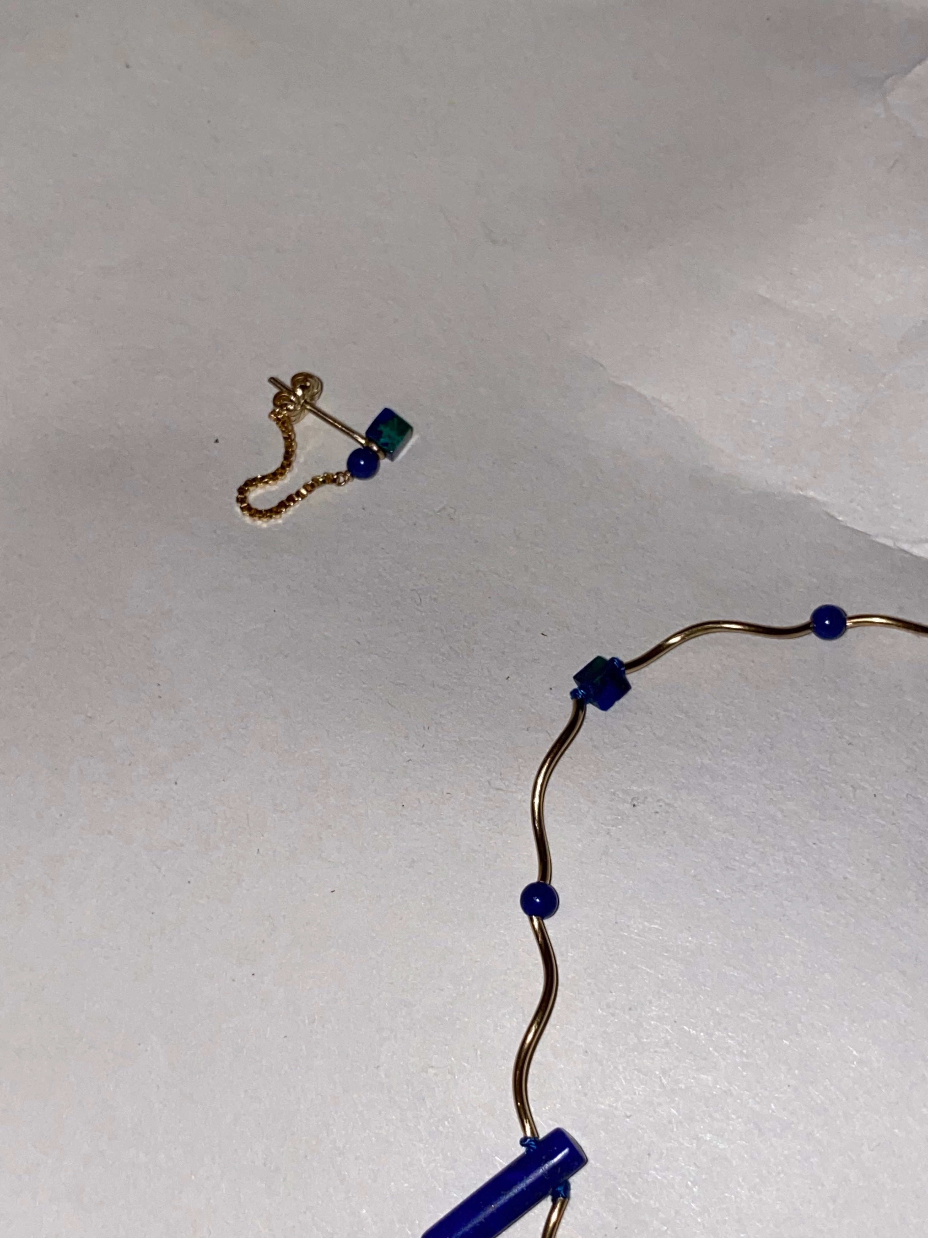 Filament Necklace- Ultramarine Monochrome