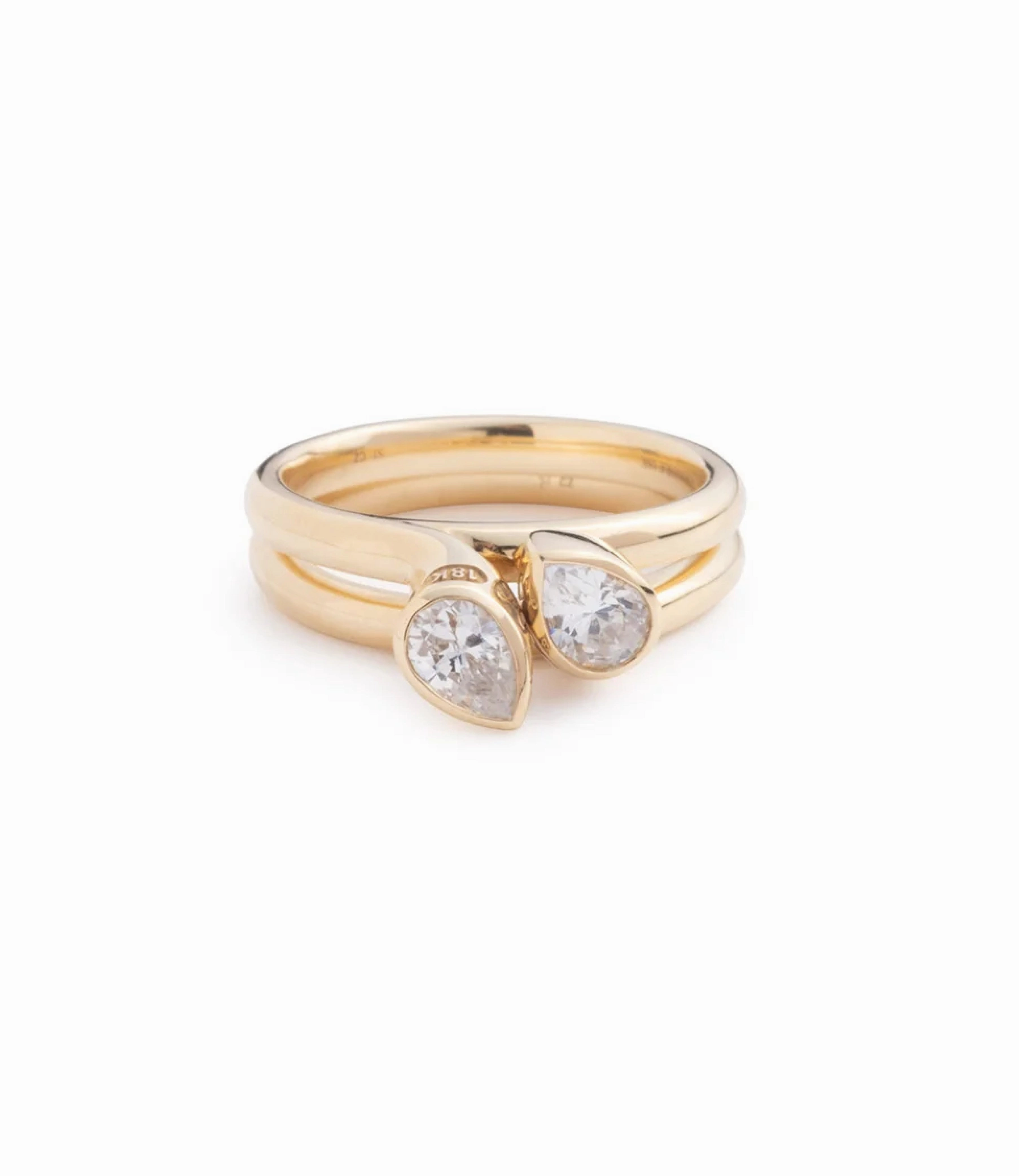 Forever & Always a Pair - Love : 1.6ct Diamond Bookend Ring Stack