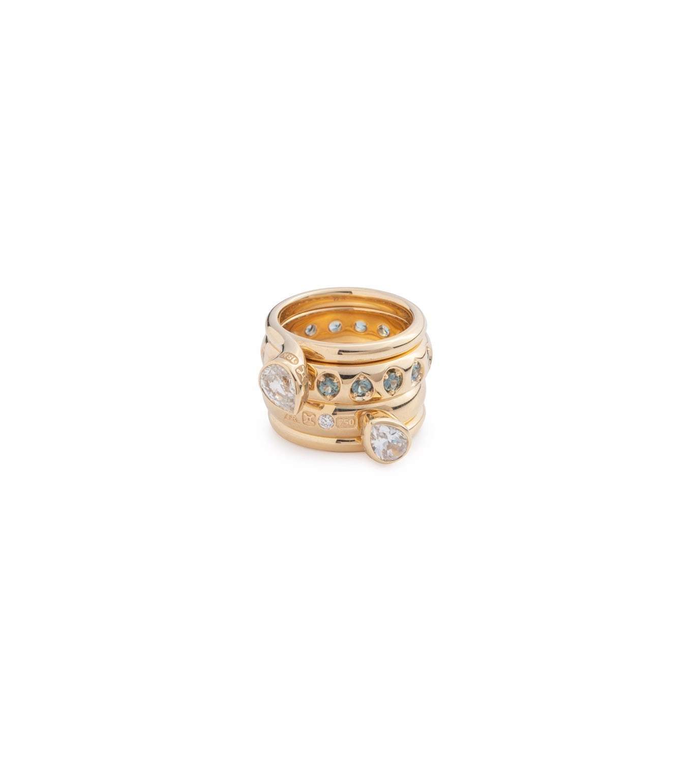 Forever & Always a Pair - Love : 2.5ct Diamond Bookend Ring Stack